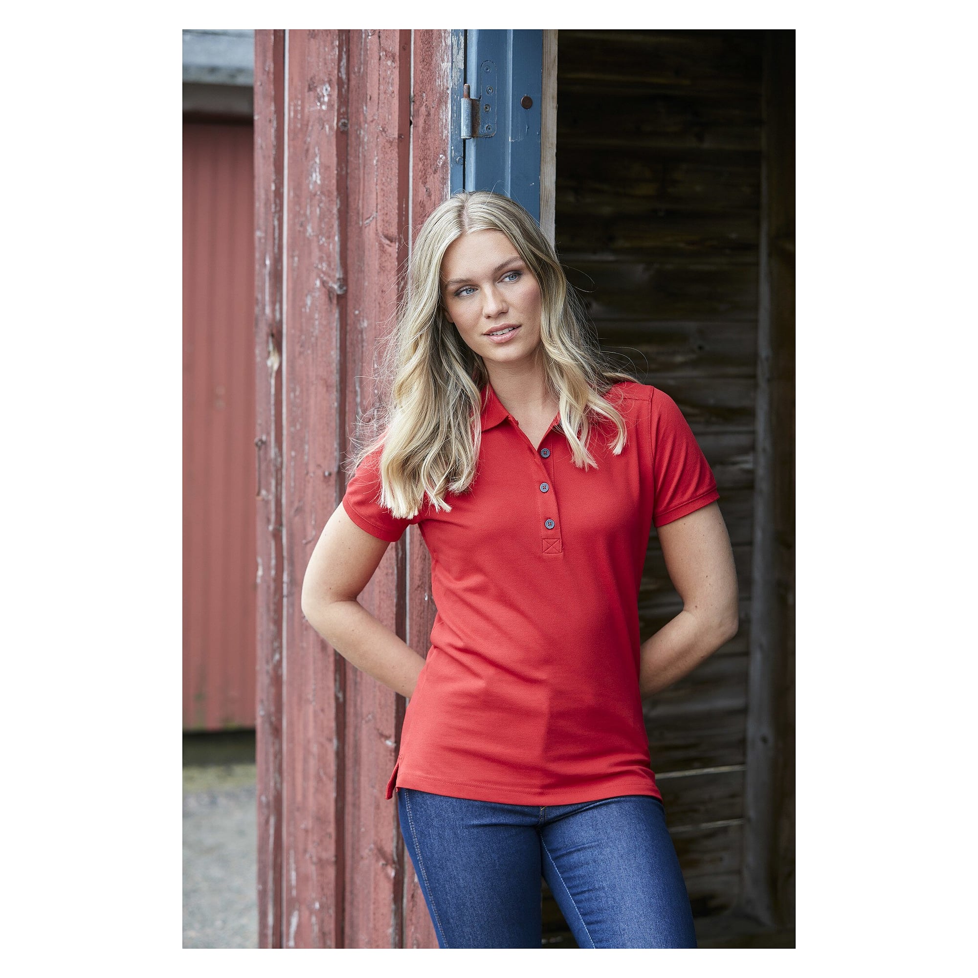 Polo piqué femme Magda en coton bio équitable certifié GOTS, blanc - South West 1000212101