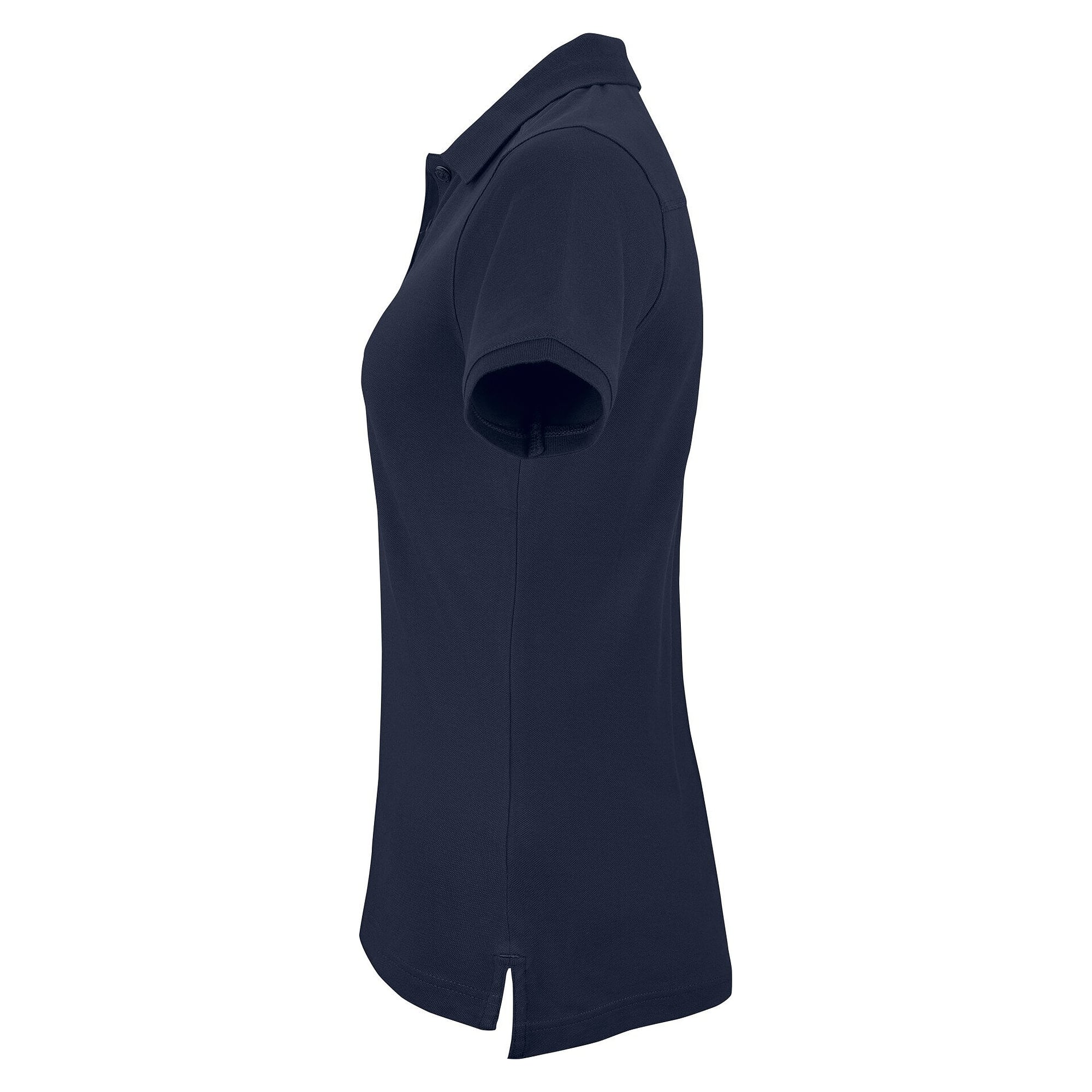 Polo piqué femme Magda en coton bio équitable certifié GOTS, bleu marine - South West 1000212403