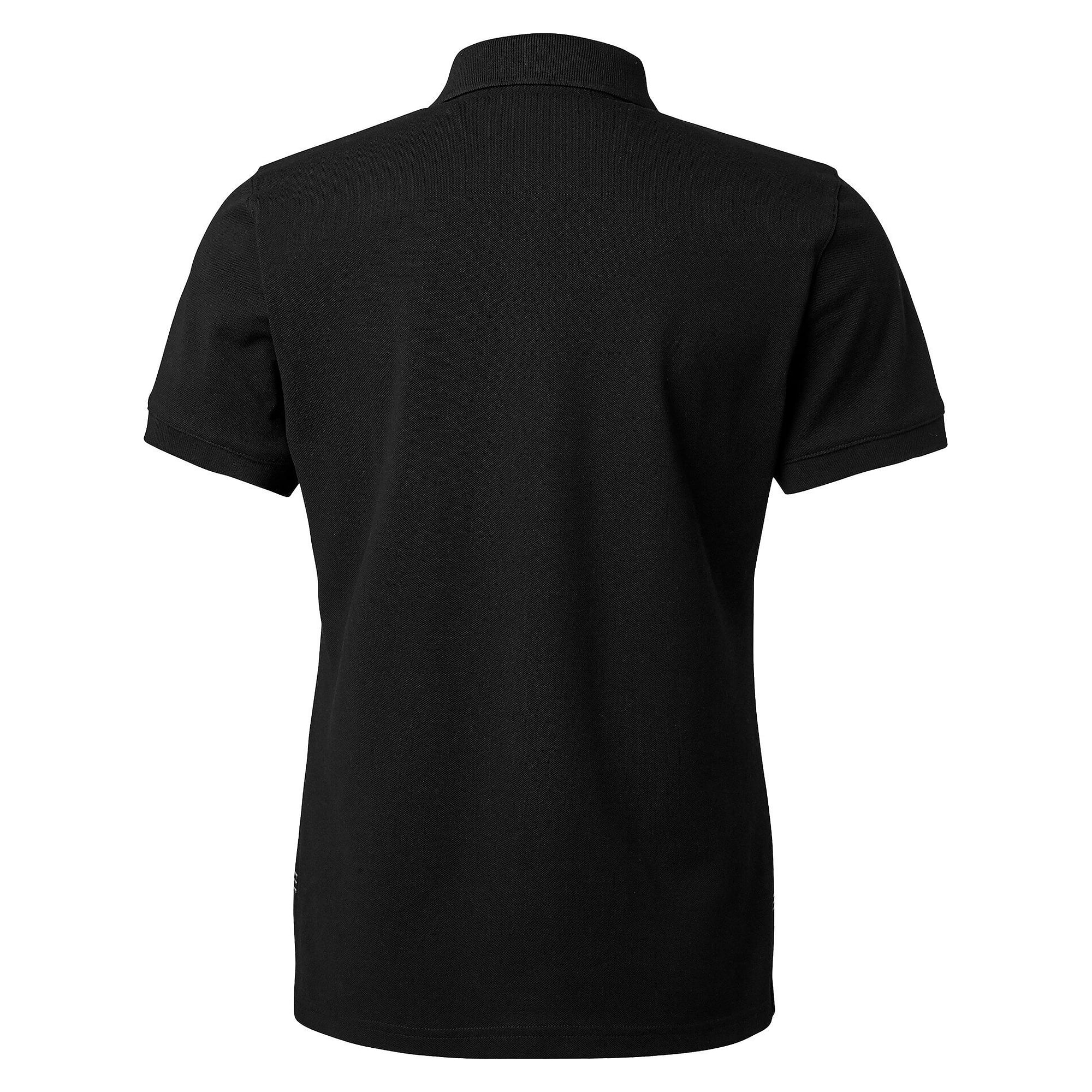 Damen-Poloshirt Wera mit Kontrast-Knopfleiste, 60 °C waschbar, schwarz/orange - South West 1000214916