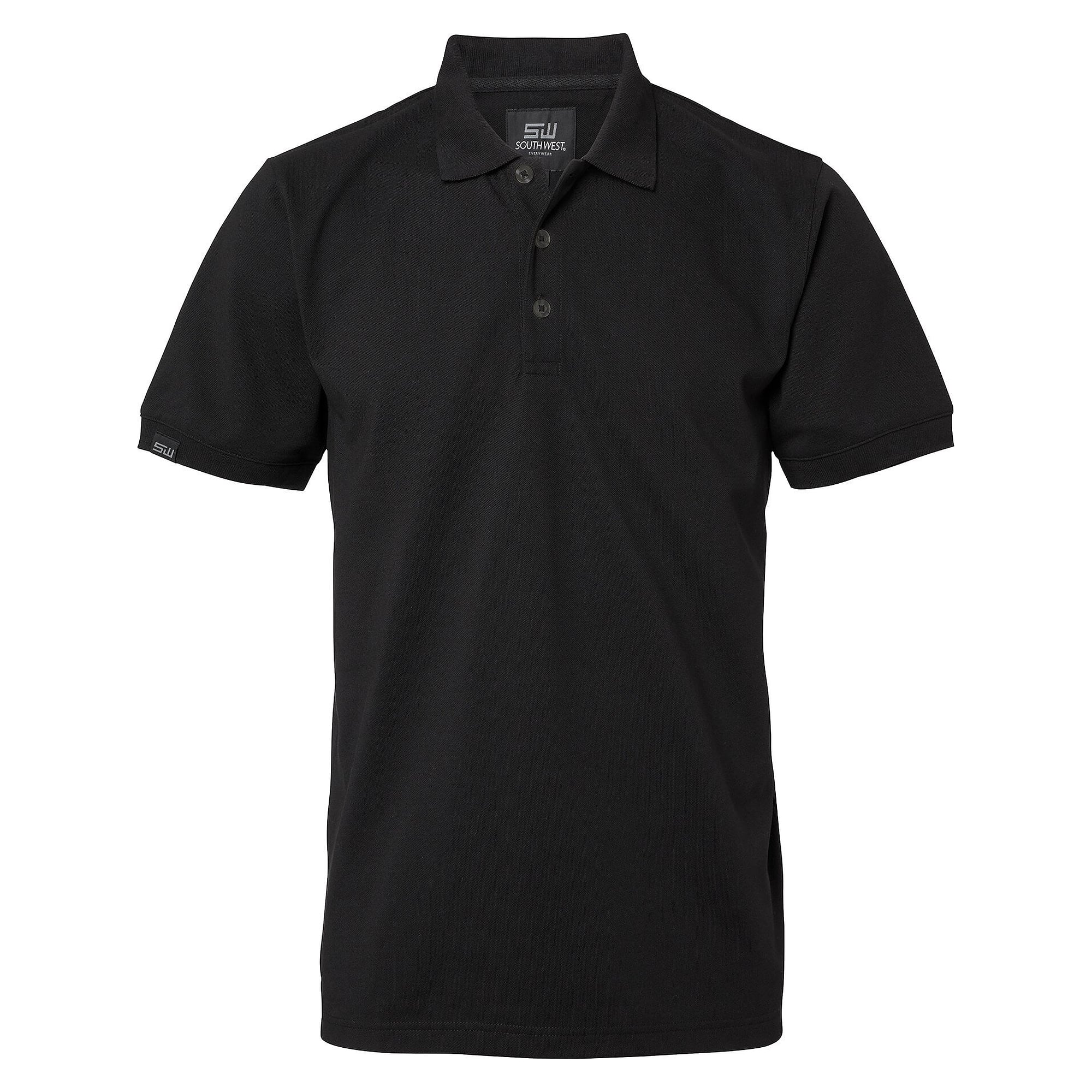 Polo homme uni Weston solid, lavable à 60 °C, noir - South West 1000215001