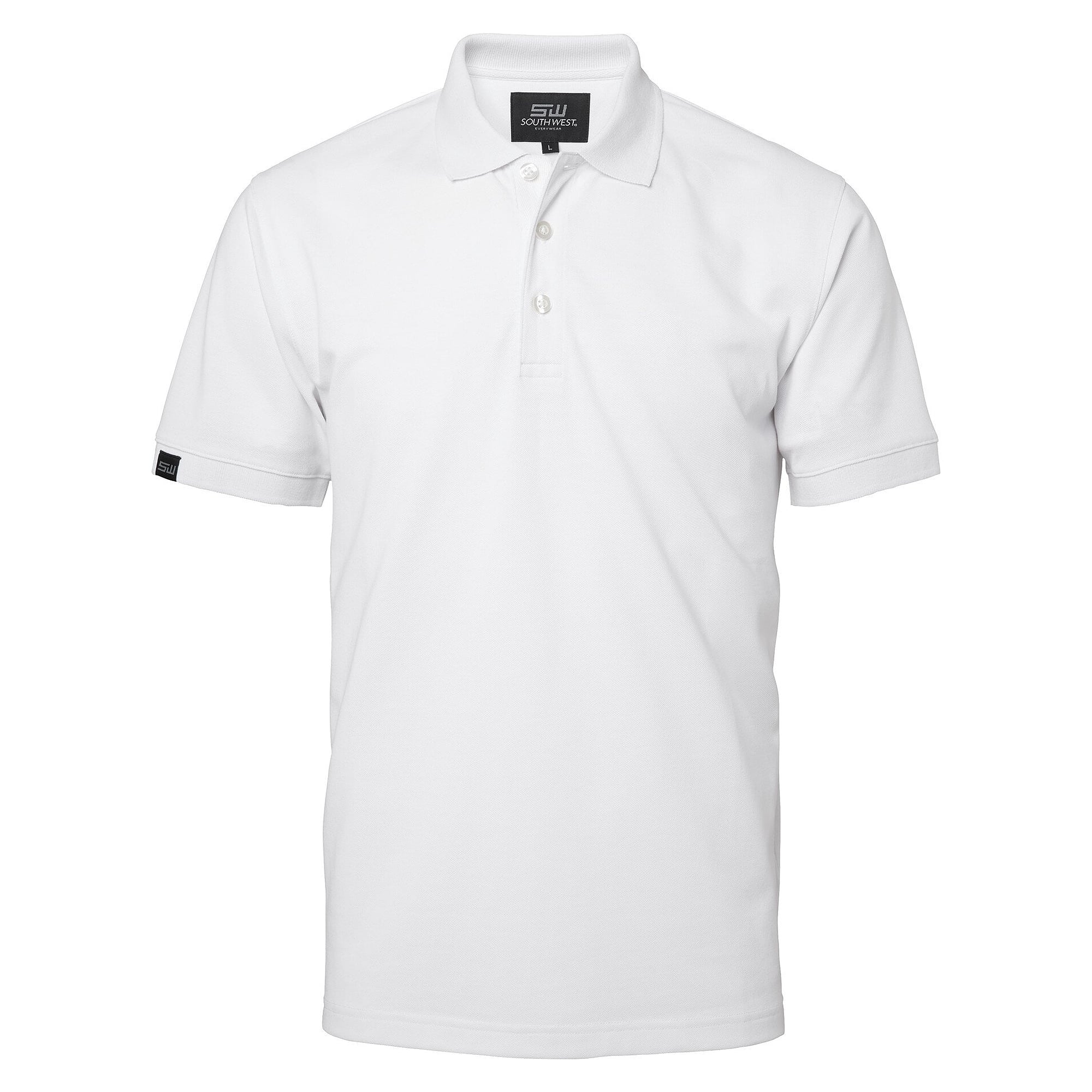 Einfarbiges Herren-Poloshirt Weston solid, 60 °C waschbar, weiß - South West 1000215101