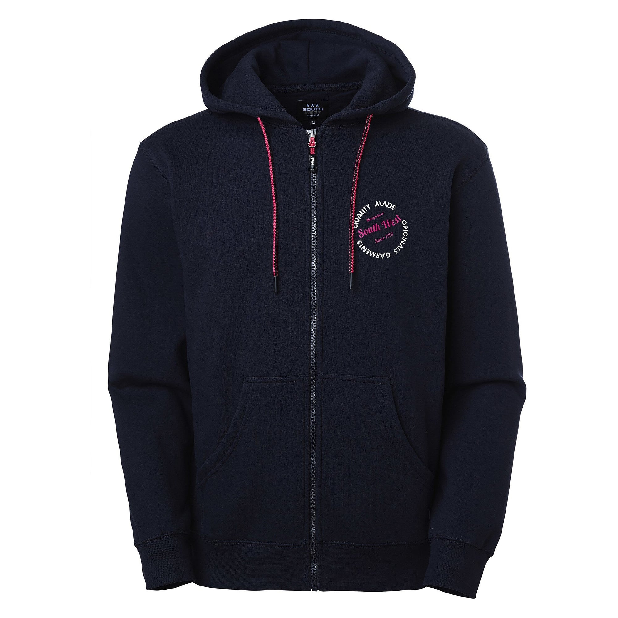 Veste sweat à capuche Parry zip intégral, double capuche, homme, noir - South West 1000221001