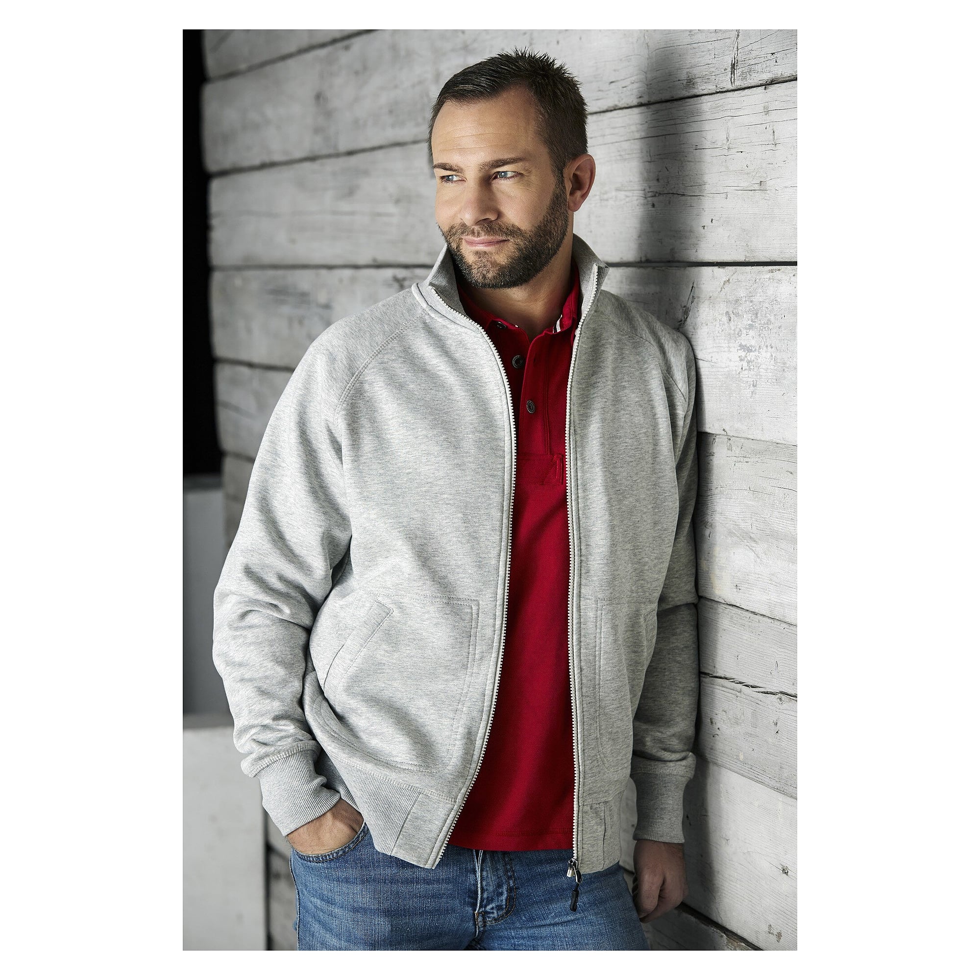 Veste sweat zippée Denver à manches raglan et intérieur brossé, homme, bleu marine - South West 1000227403