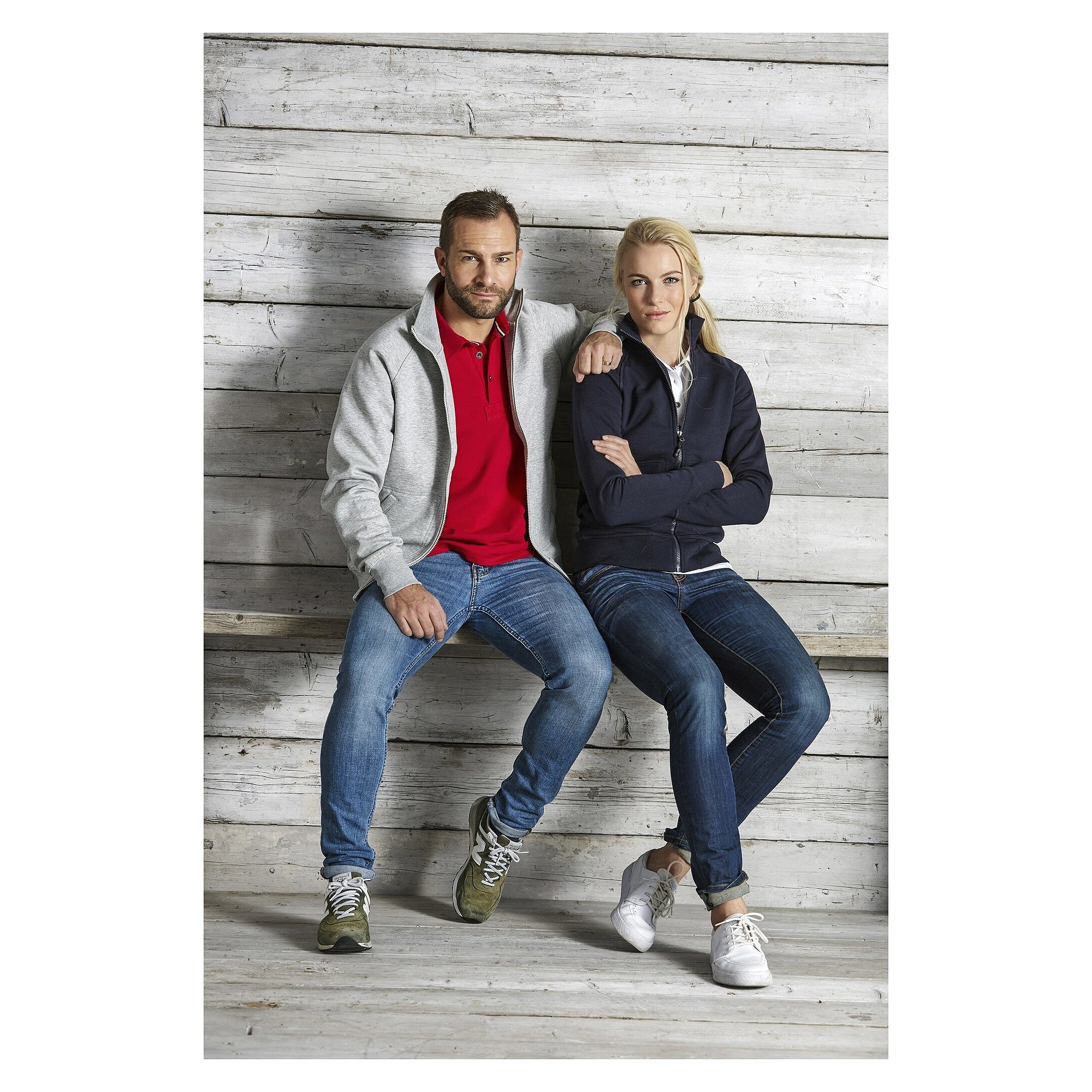 Veste sweat zippée Denver à manches raglan et intérieur brossé, homme, bleu marine - South West 1000227403