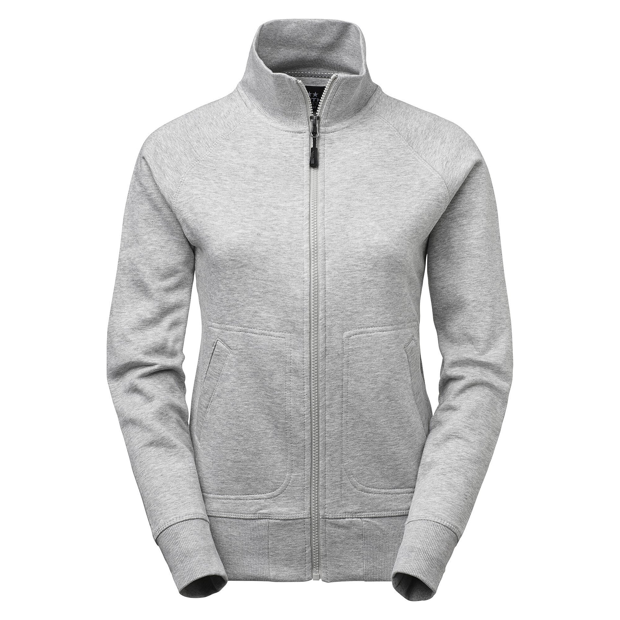 Zip sweat jacket Savannah in women's cut with raglan sleeves and brushed inside, grey melange - South West 1000228041