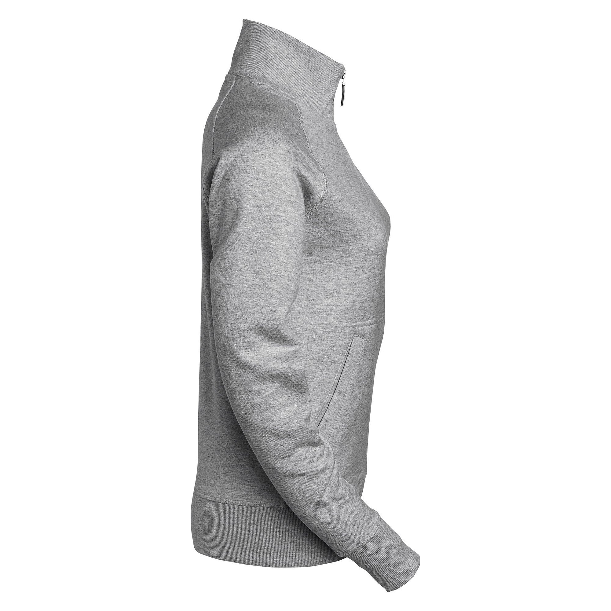 Zip sweat jacket Savannah in women's cut with raglan sleeves and brushed inside, grey melange - South West 1000228041