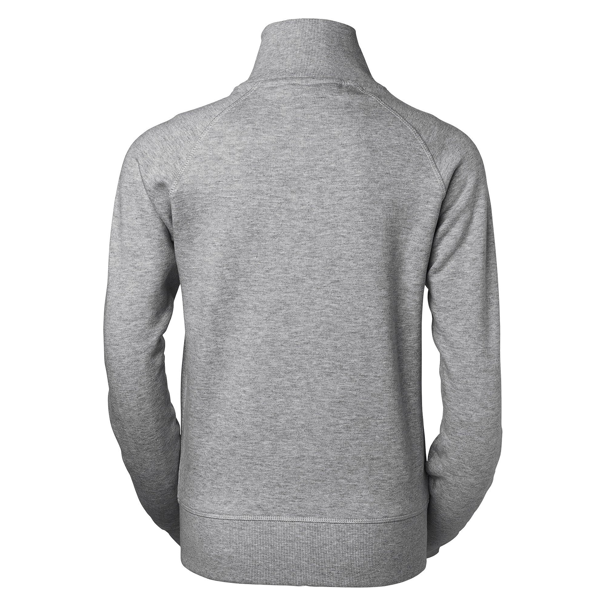 Zip sweat jacket Savannah in women's cut with raglan sleeves and brushed inside, grey melange - South West 1000228041