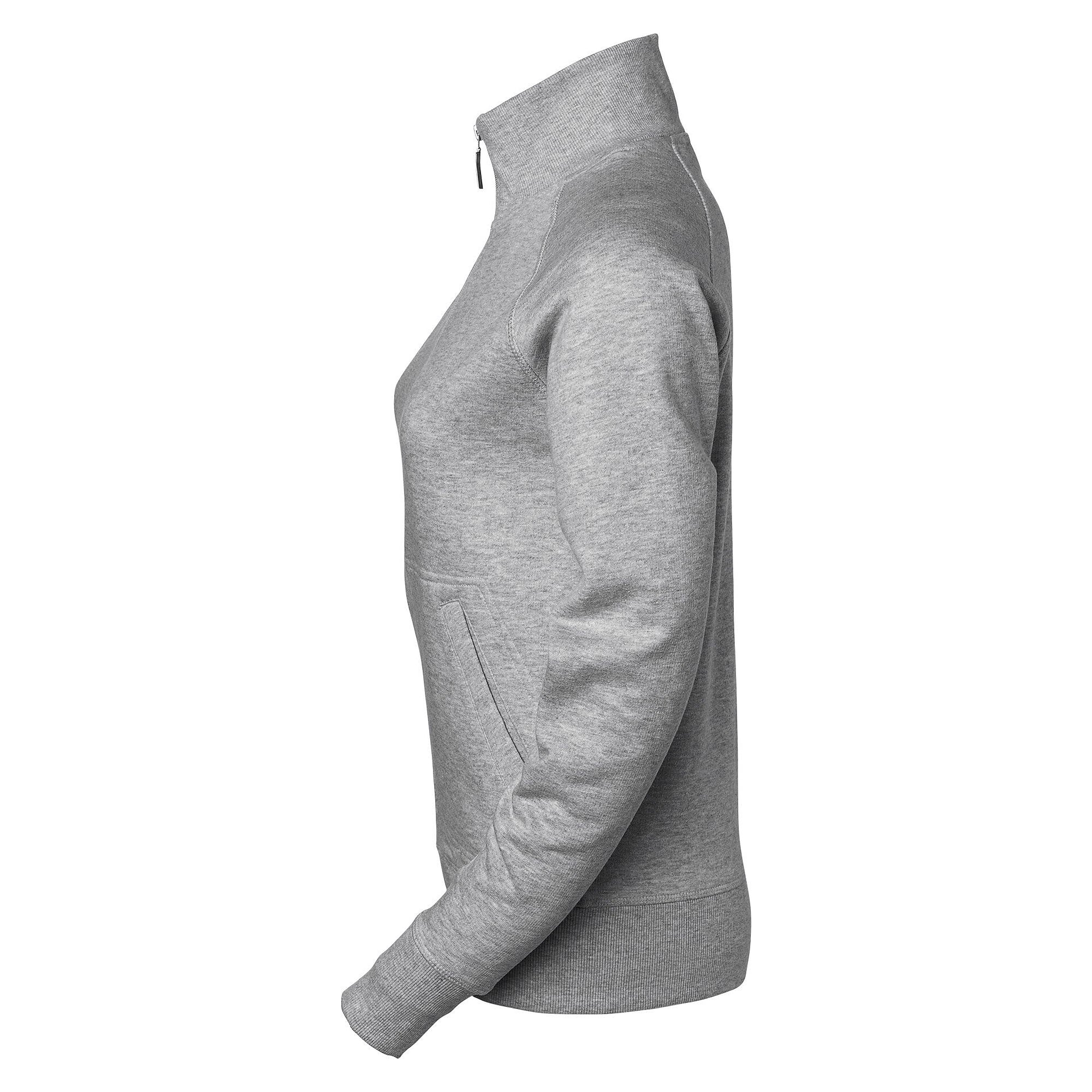Zip sweat jacket Savannah in women's cut with raglan sleeves and brushed inside, grey melange - South West 1000228041