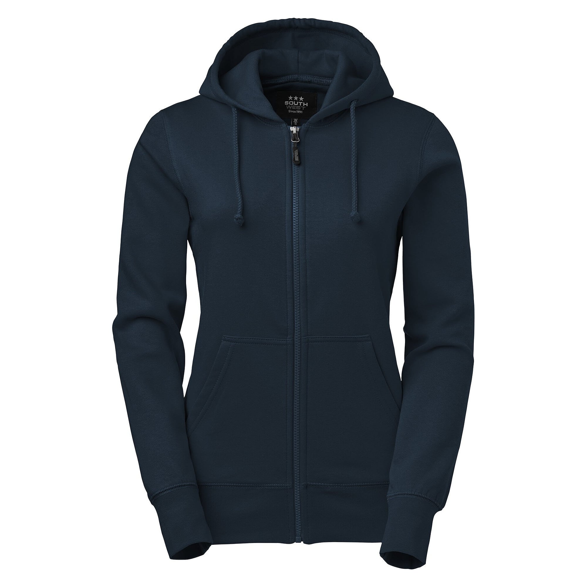 Veste sweat à capuche Georgia coupe femme, zip intégral, double capuche, bleu marine - South West 1000229403