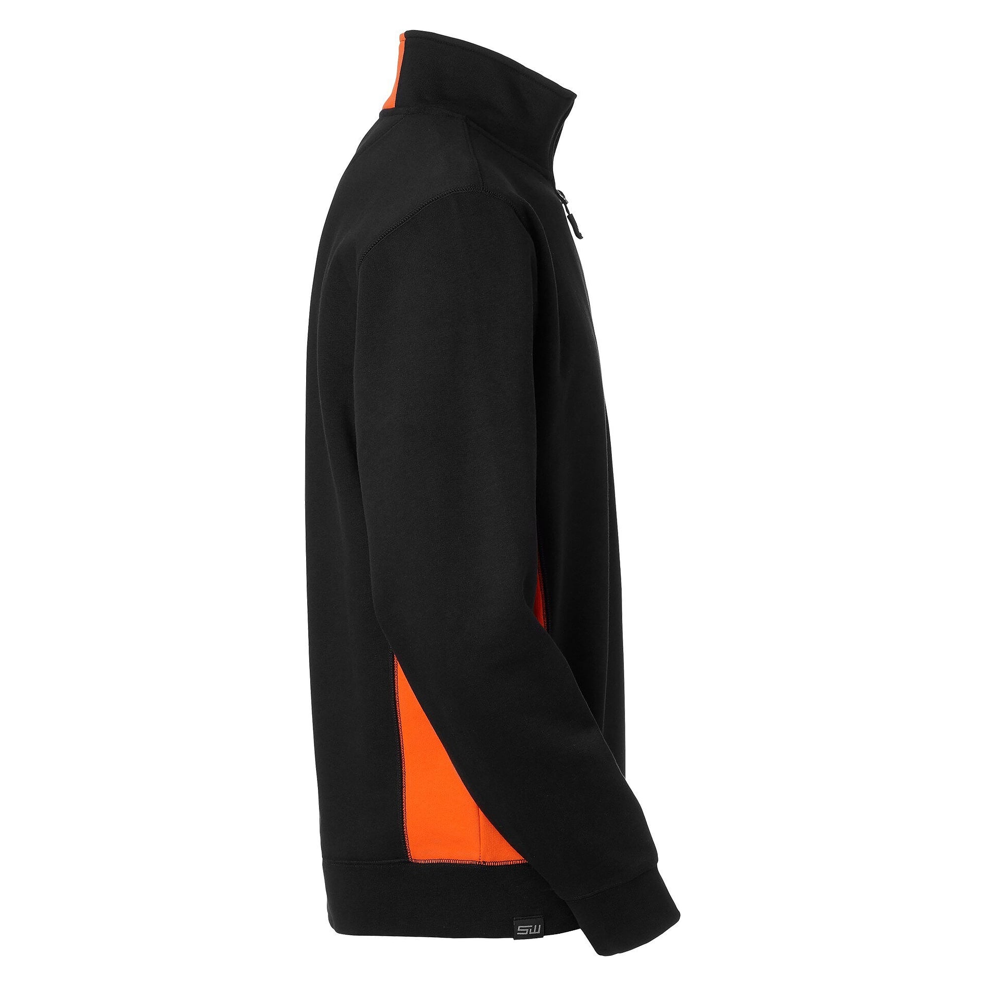Sweat-shirt demi-zip Webber à col montant et empiècements contrastés, homme, noir/orange - South West 1000230916
