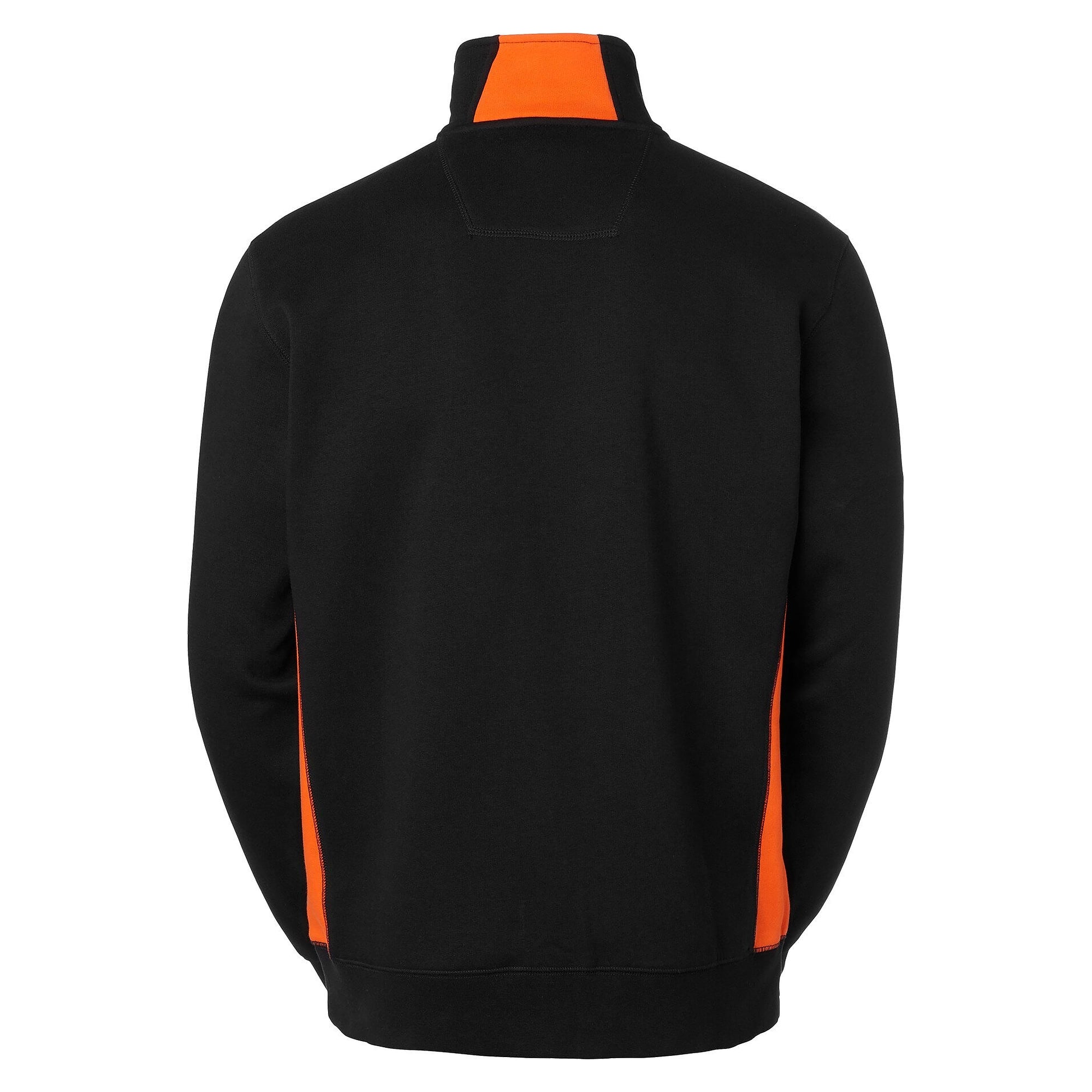 Sweat-shirt demi-zip Webber à col montant et empiècements contrastés, homme, noir/orange - South West 1000230916