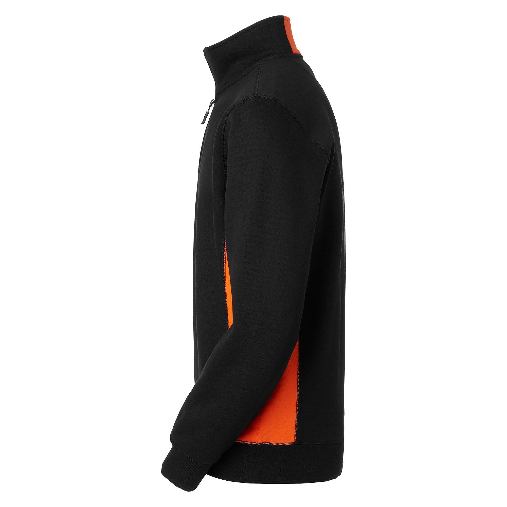 Sweat-shirt demi-zip Webber à col montant et empiècements contrastés, homme, noir/orange - South West 1000230916