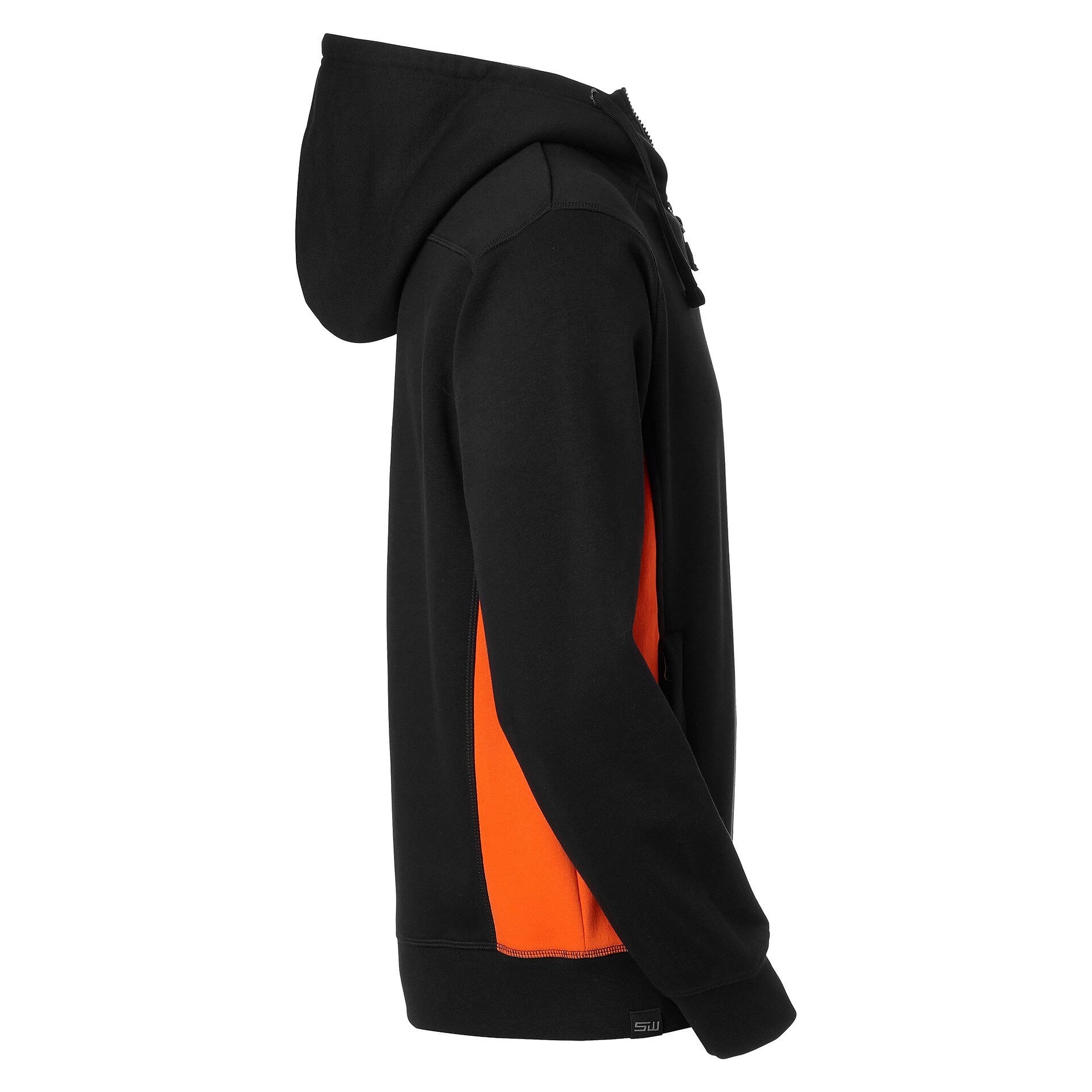 Veste sweat à capuche Franklin zip intégral avec empiècements contrastés, homme, noir/orange - South West 1000231916