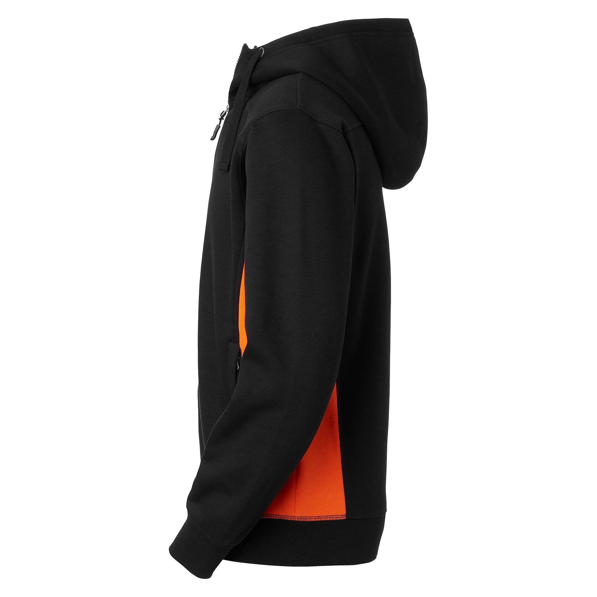 Veste sweat à capuche Franklin zip intégral avec empiècements contrastés, homme, noir/orange - South West 1000231916