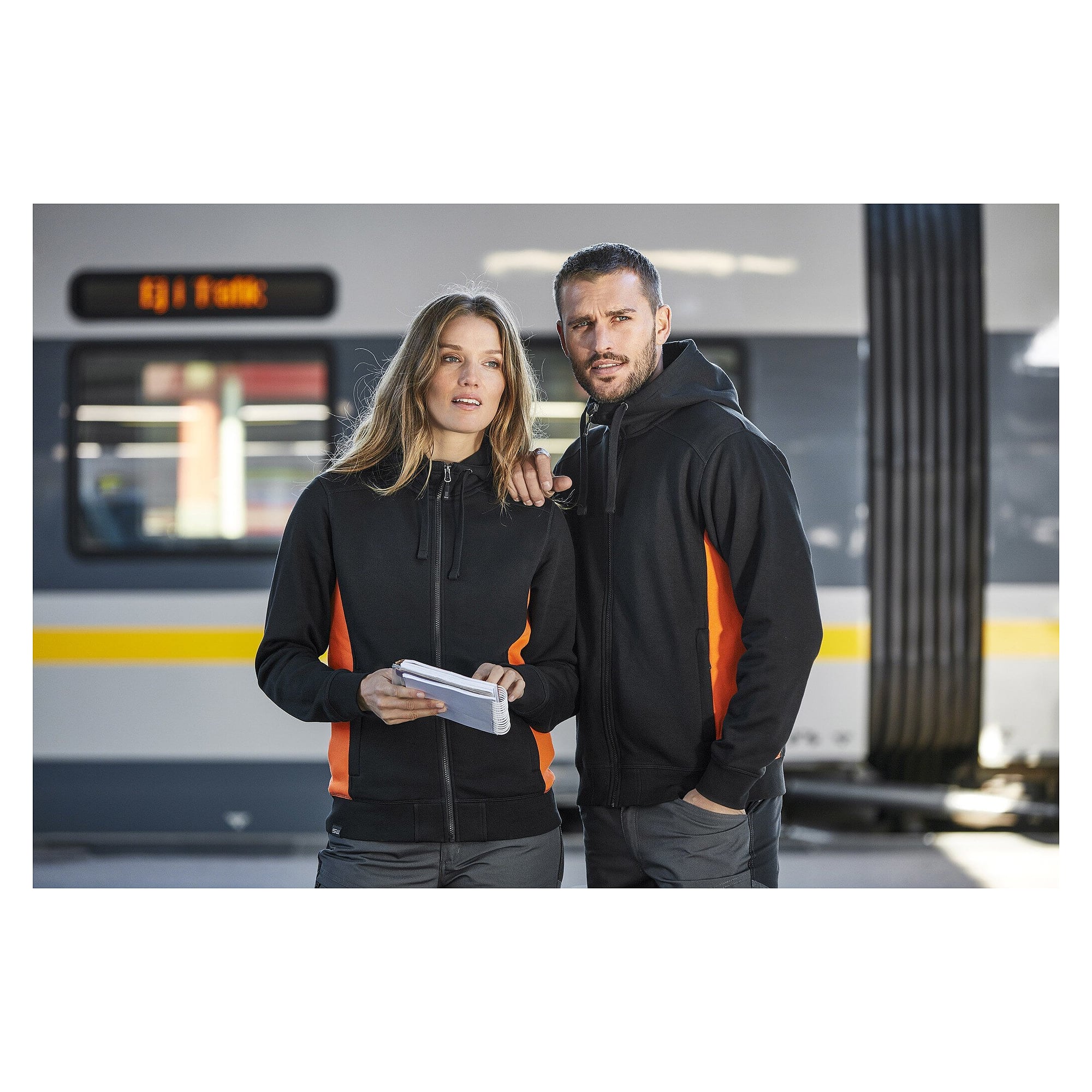 Veste sweat à capuche Ava zip intégral avec empiècements contrastés, femme, noir - South West 1000232001