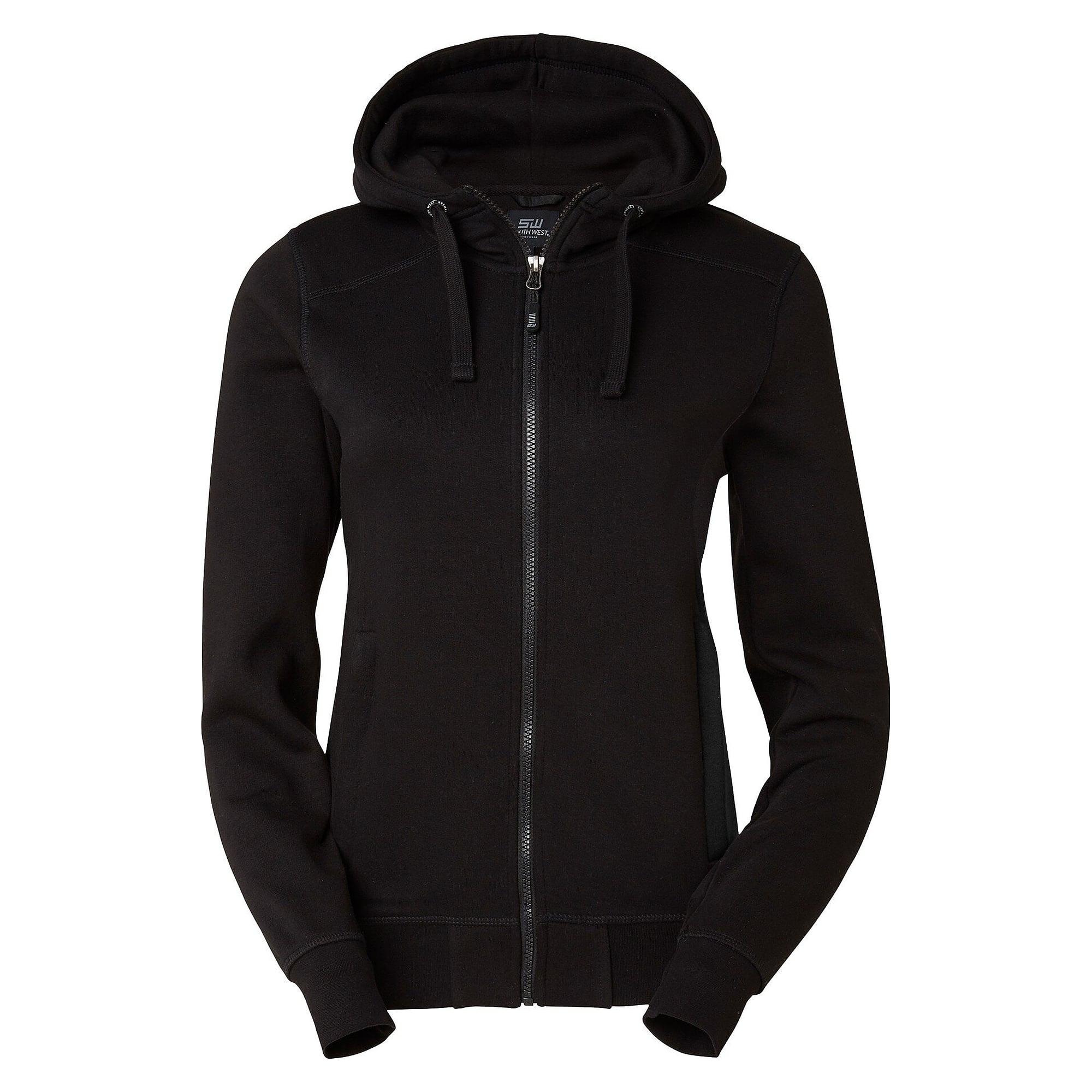 Kapuzen-Sweatjacke Ava mit Full-Zip und Kontrasteinsätzen, Damen, schwarz - South West 1000232001