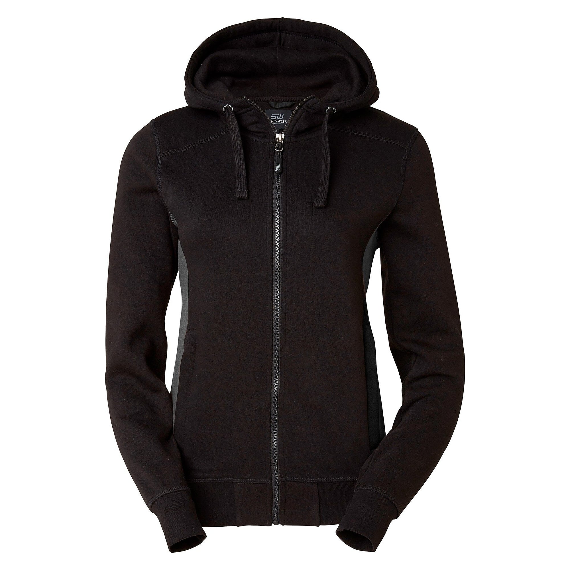 Veste sweat à capuche Ava zip intégral avec empiècements contrastés, femme, noir/gris - South West 1000232901