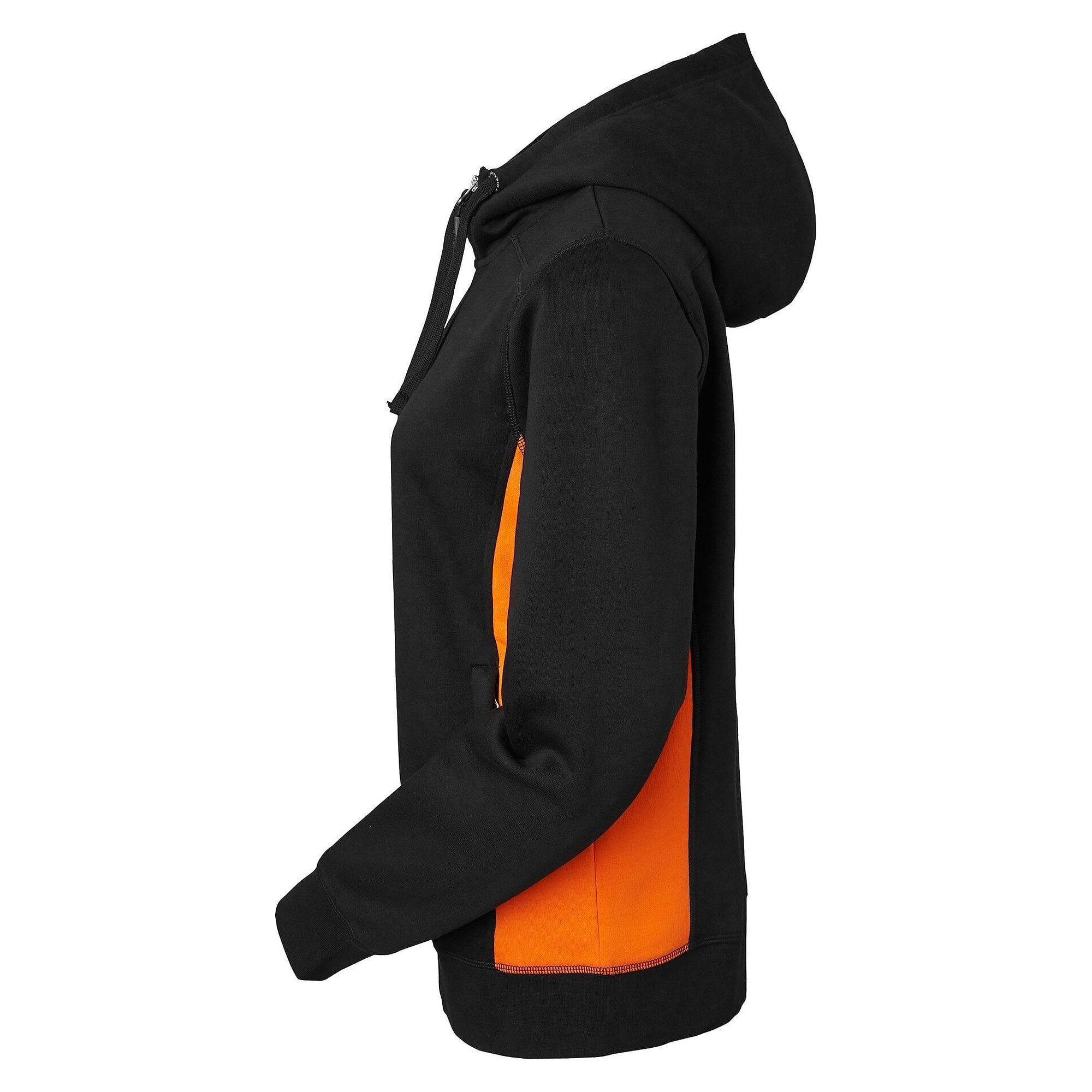 Kapuzen-Sweatjacke Ava mit Full-Zip und Kontrasteinsätzen, Damen, schwarz/orange - South West 1000232916