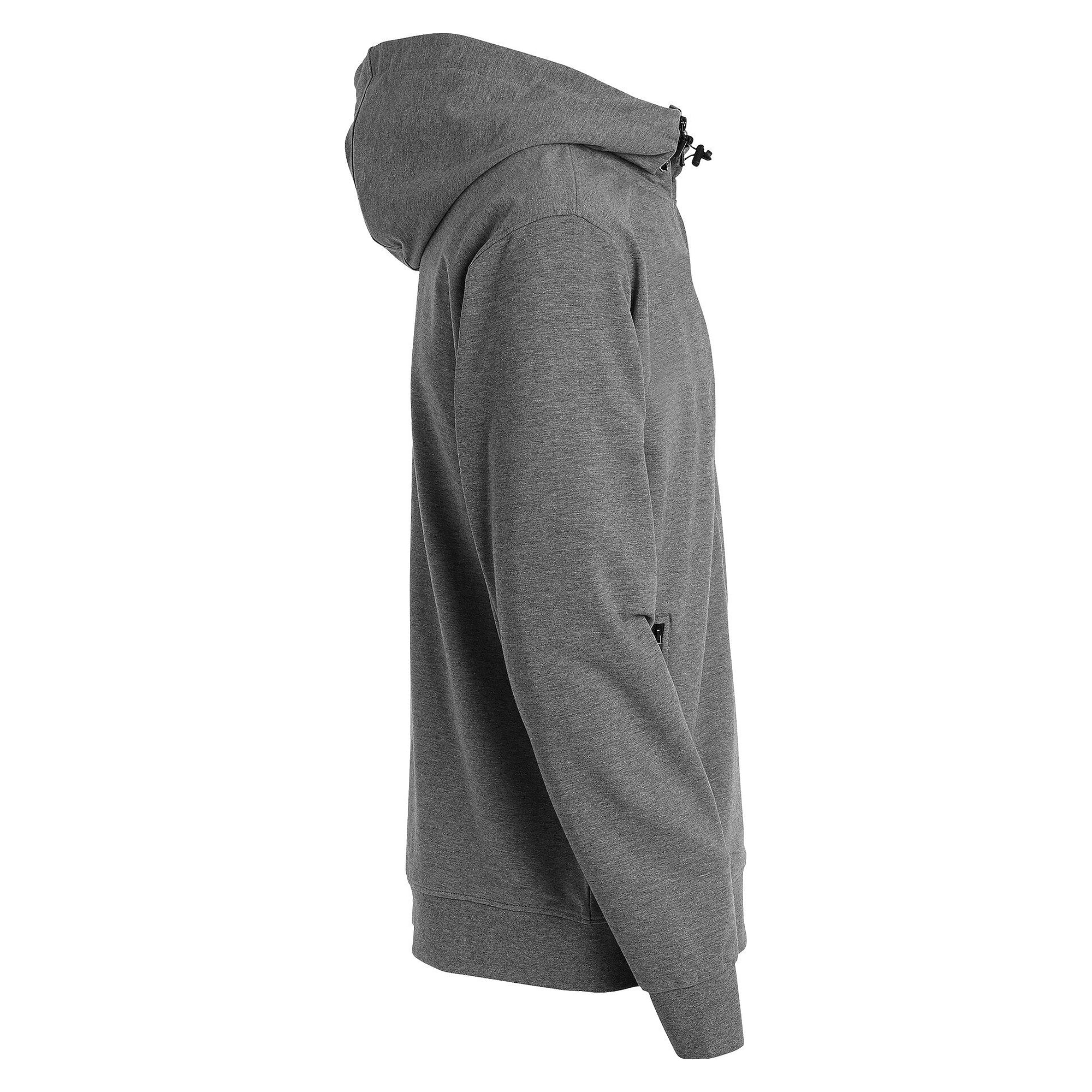 Veste sweat à capuche zippée Madison homme en coton stretch, gris chiné - South West 1000237041