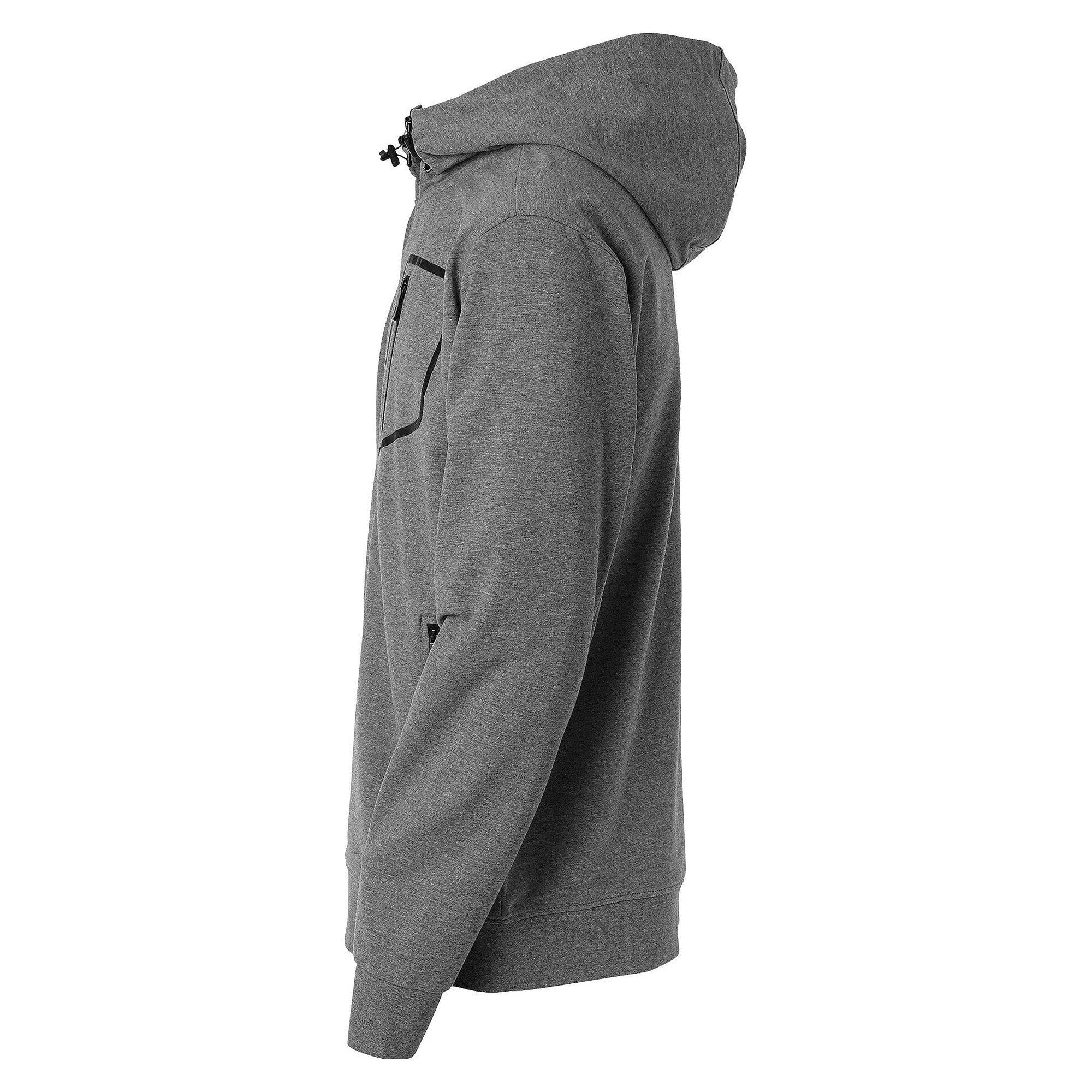 Veste sweat à capuche zippée Madison homme en coton stretch, gris chiné - South West 1000237041