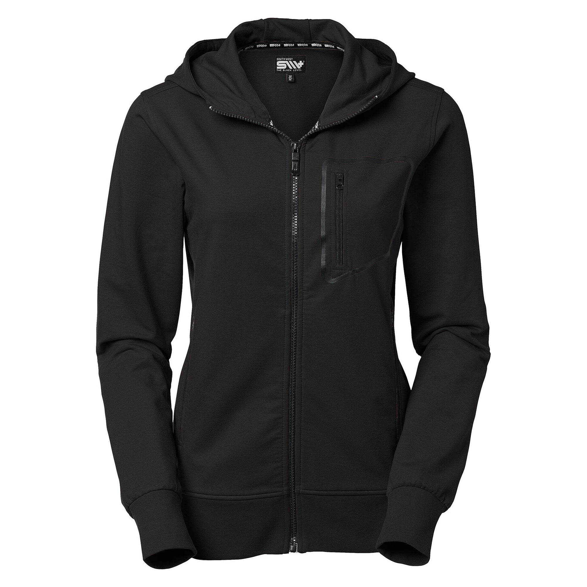 Damen-Kapuzensweatjacke Mia mit Full-Zip und Stretchanteil, schwarz - South West 1000238001