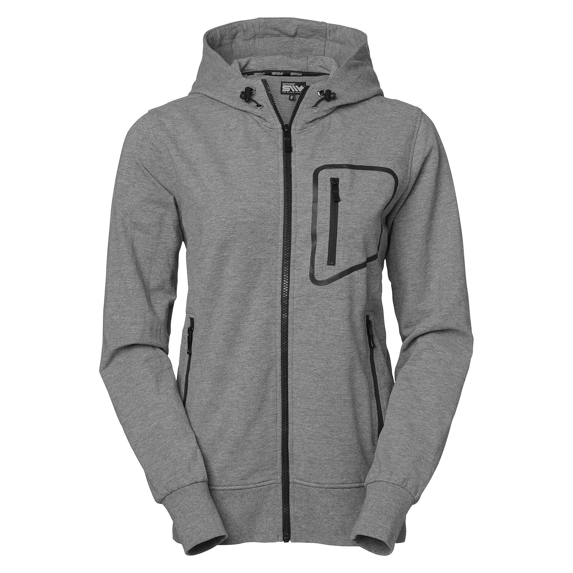 Veste sweat à capuche zippée femme Mia avec stretch, gris chiné - South West 1000238041