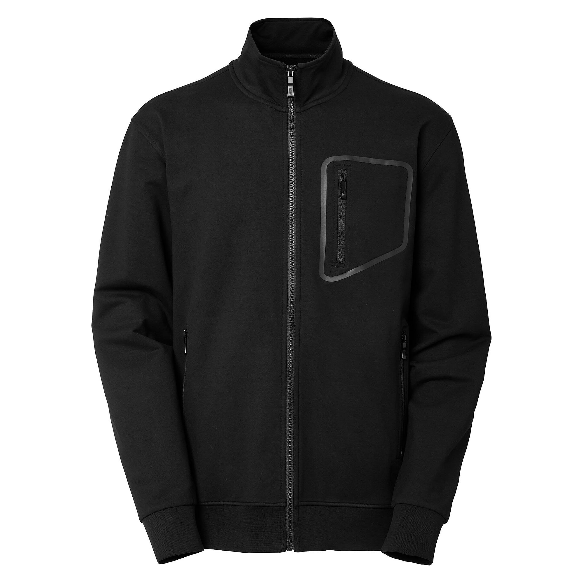 Veste sweat zippée Nick homme à col montant en coton stretch, noir - South West 1000243001