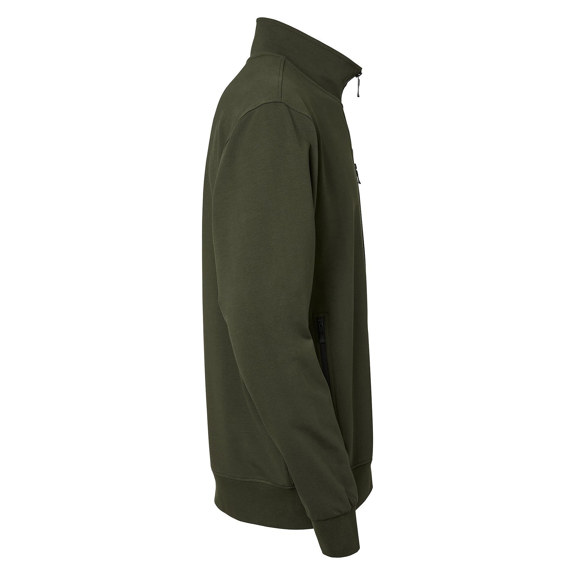 Sweatjacke Nick Herren mit Stehkragen und durchgehendem Reißverschluss, dunkeloliv - South West 1000243303