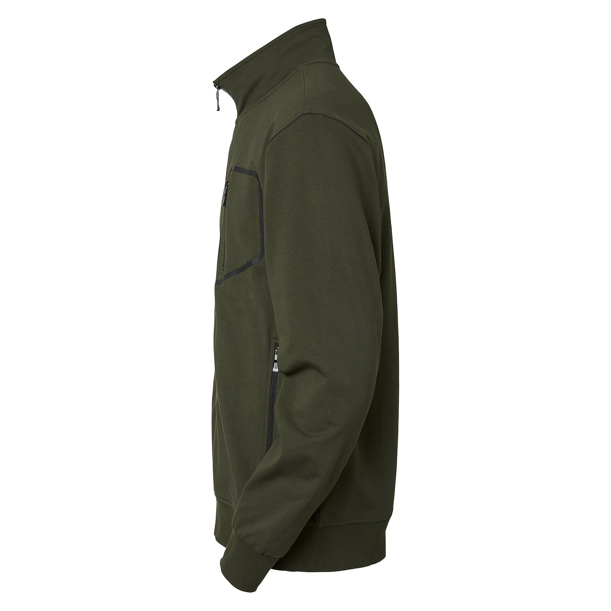 Sweatjacke Nick Herren mit Stehkragen und durchgehendem Reißverschluss, dunkeloliv - South West 1000243303