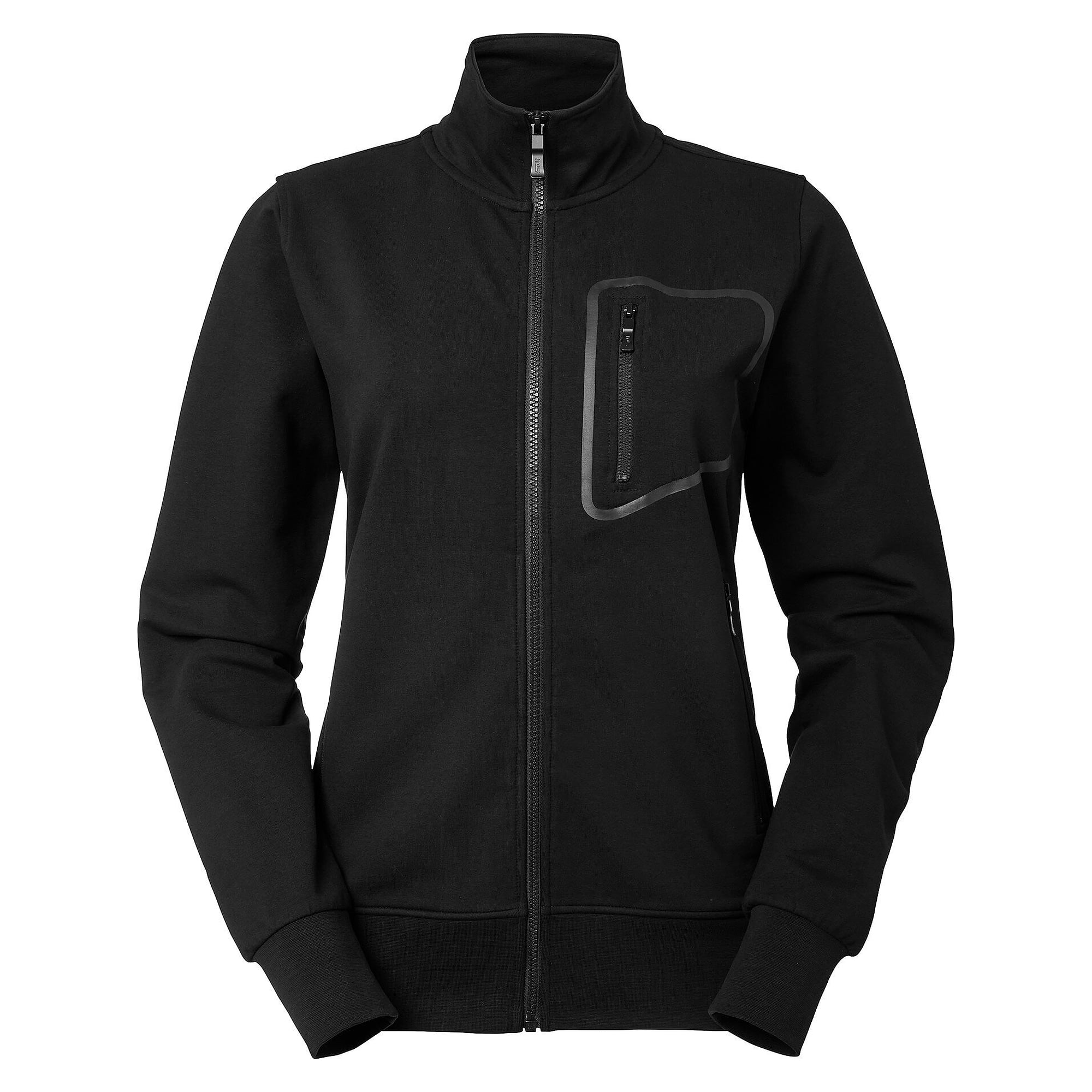 Veste sweat zippée Nicole femme à col montant en coton stretch, noir - South West 1000244001