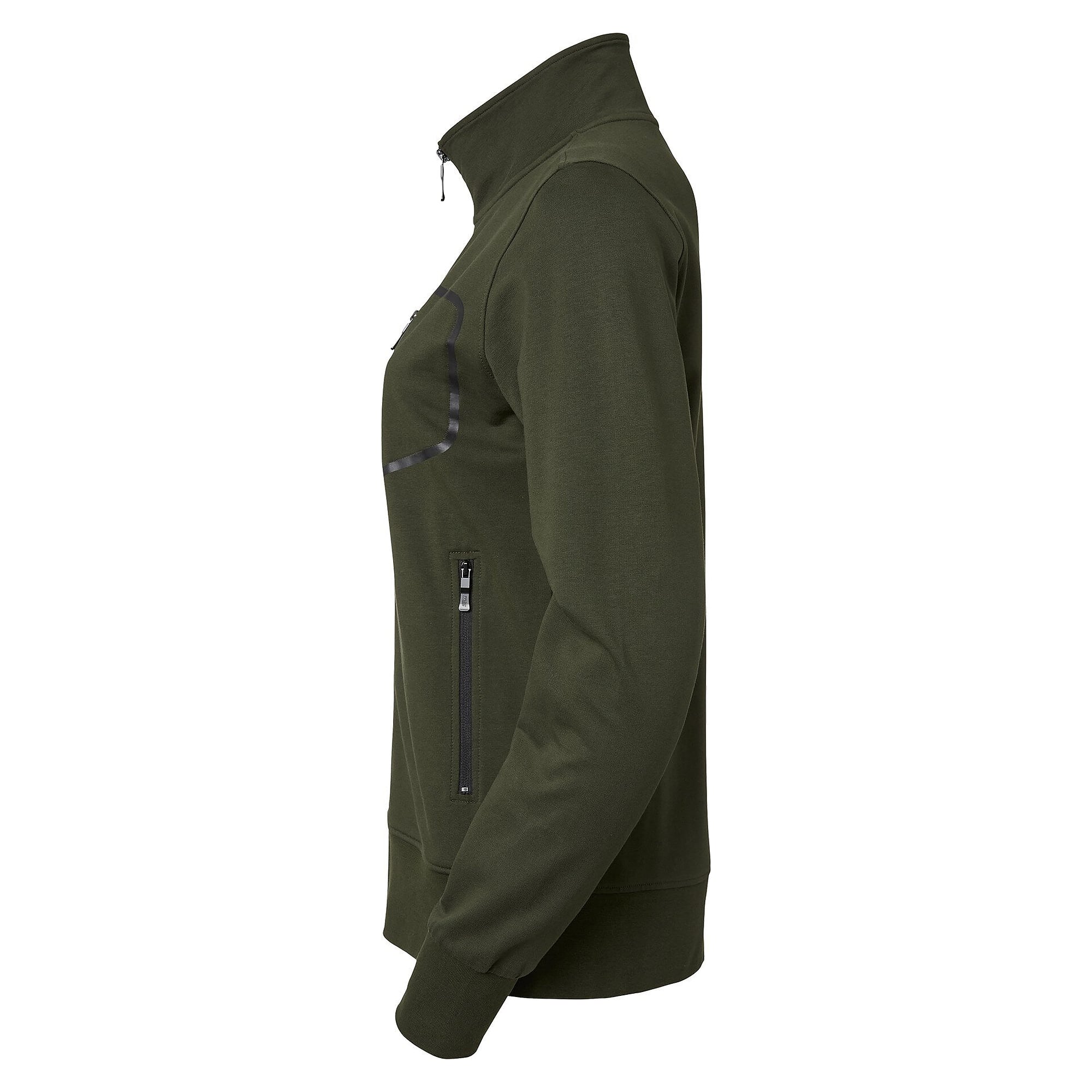 Sweatjacke Nicole Damen mit Stehkragen und durchgehendem Reißverschluss, dunkeloliv - South West 1000244303