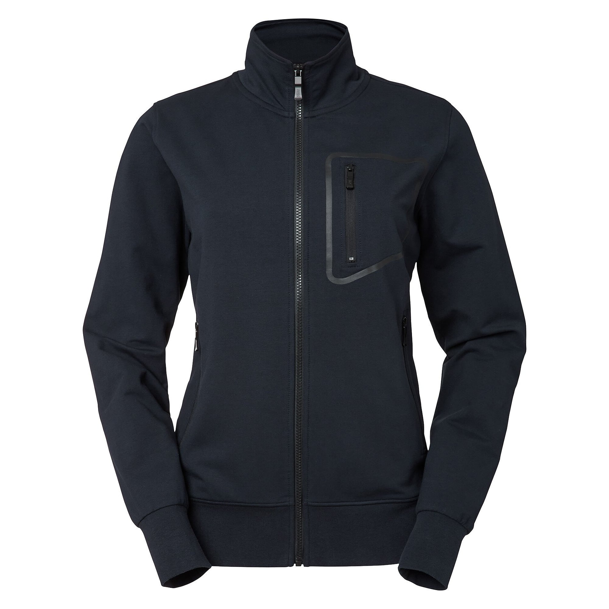 Veste sweat zippée Nicole femme à col montant en coton stretch, bleu marine - South West 1000244403