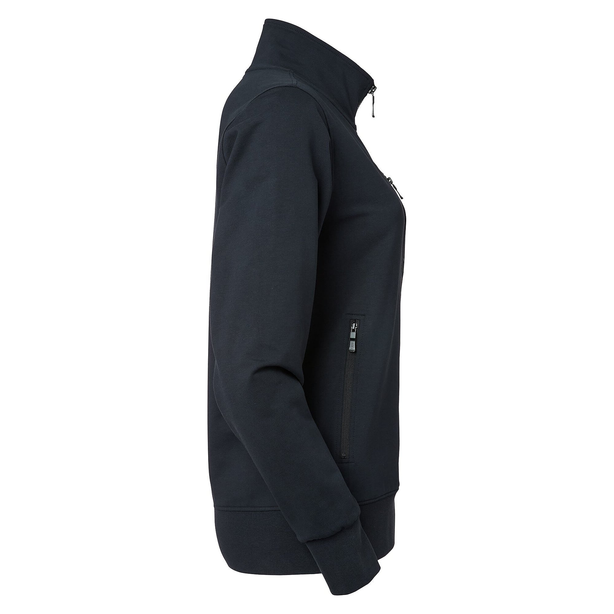 Veste sweat zippée Nicole femme à col montant en coton stretch, bleu marine - South West 1000244403