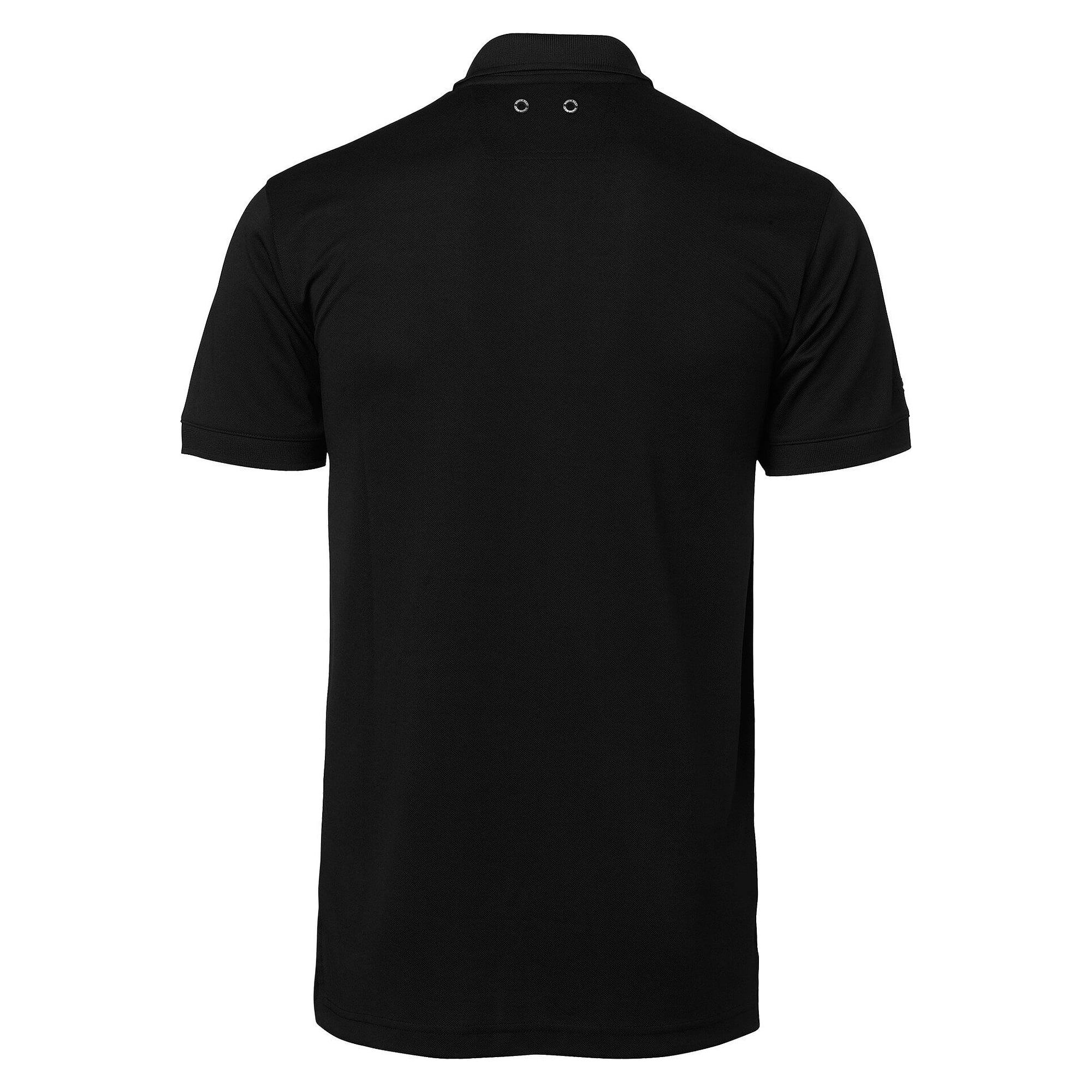 Piqué-Poloshirt Somerton Herren aus Polyester mit Belüftungsösen und Kontrastknöpfen, schwarz - South West 1000324001