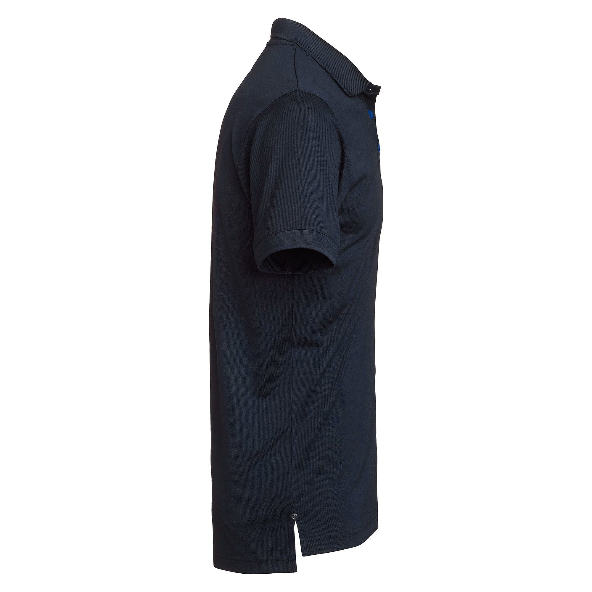 Polo piqué homme Somerton en polyester, œillets d'aération et boutons contrastés, bleu marine - South West 1000324403
