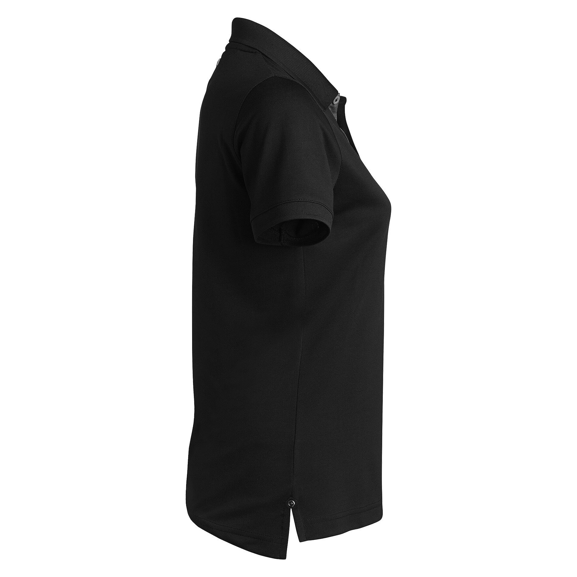 Piqué-Poloshirt Sandy im Damenschnitt aus Polyester mit Belüftungsösen, schwarz - South West 1000325001