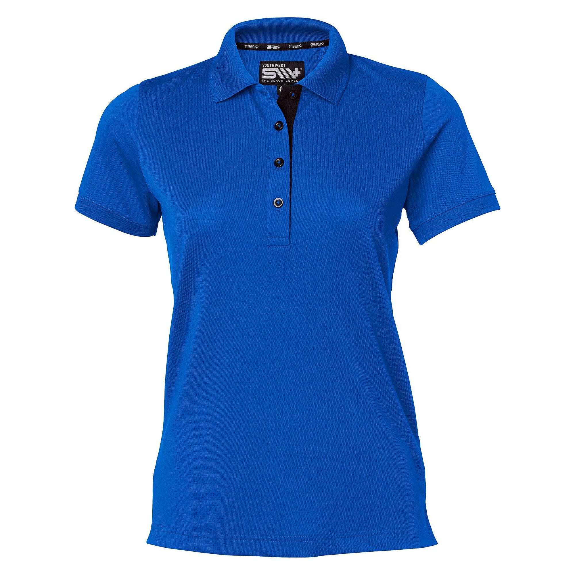 Polo piqué femme Sandy en polyester avec œillets d'aération, bleu cobalt - South West 1000325436