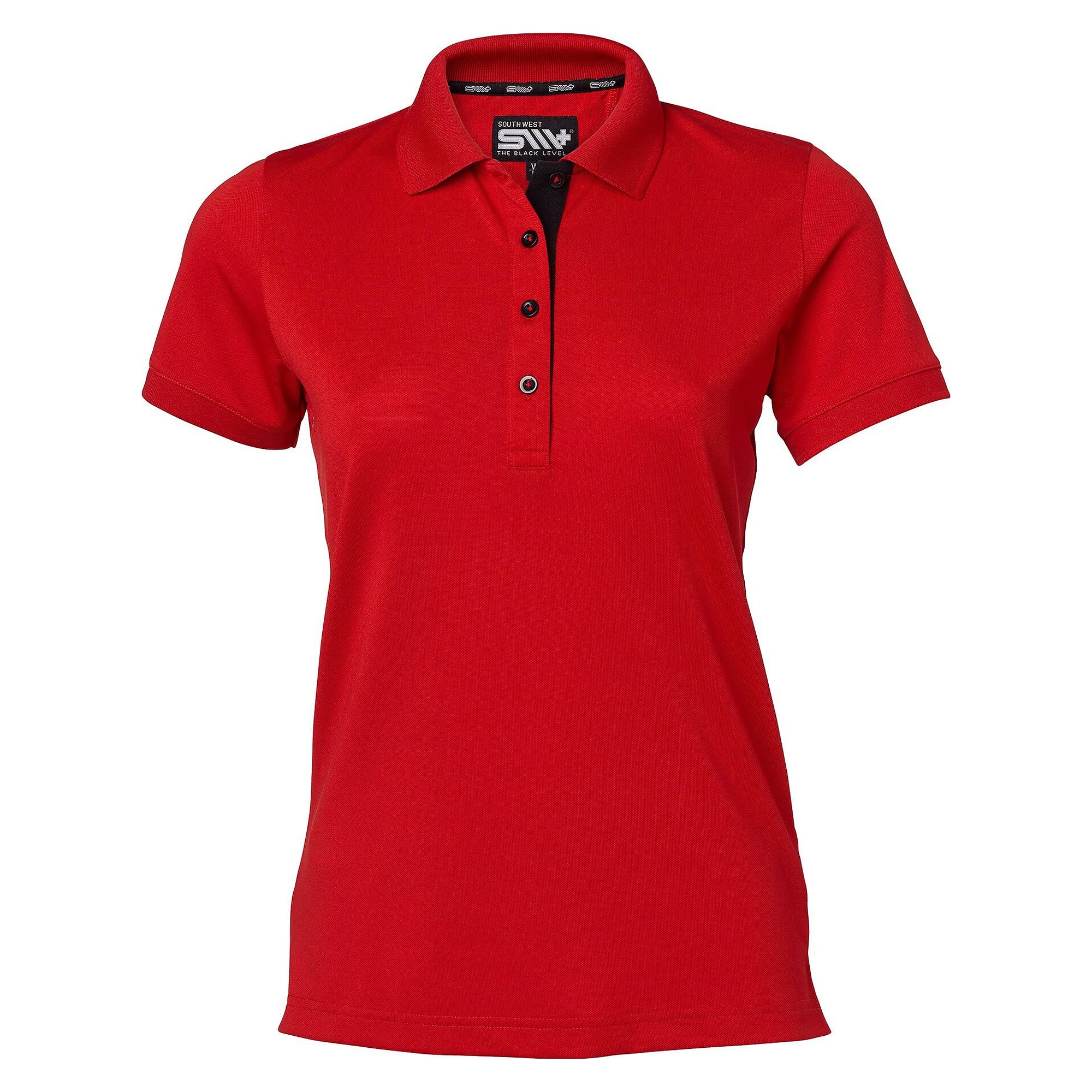 Polo piqué femme Sandy en polyester avec œillets d'aération, rouge - South West 1000325607