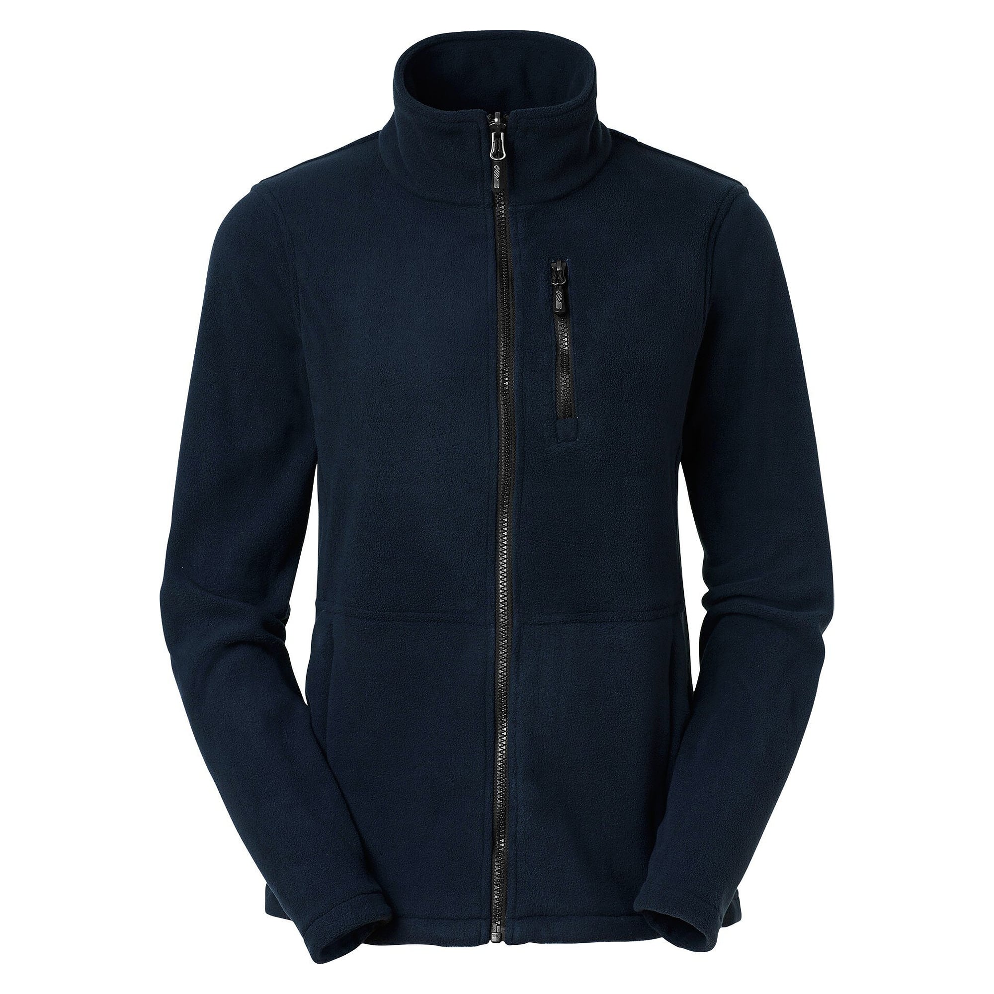 Veste polaire femme Alma avec poche poitrine et zips contrastés, bleu marine - South West 1000330403