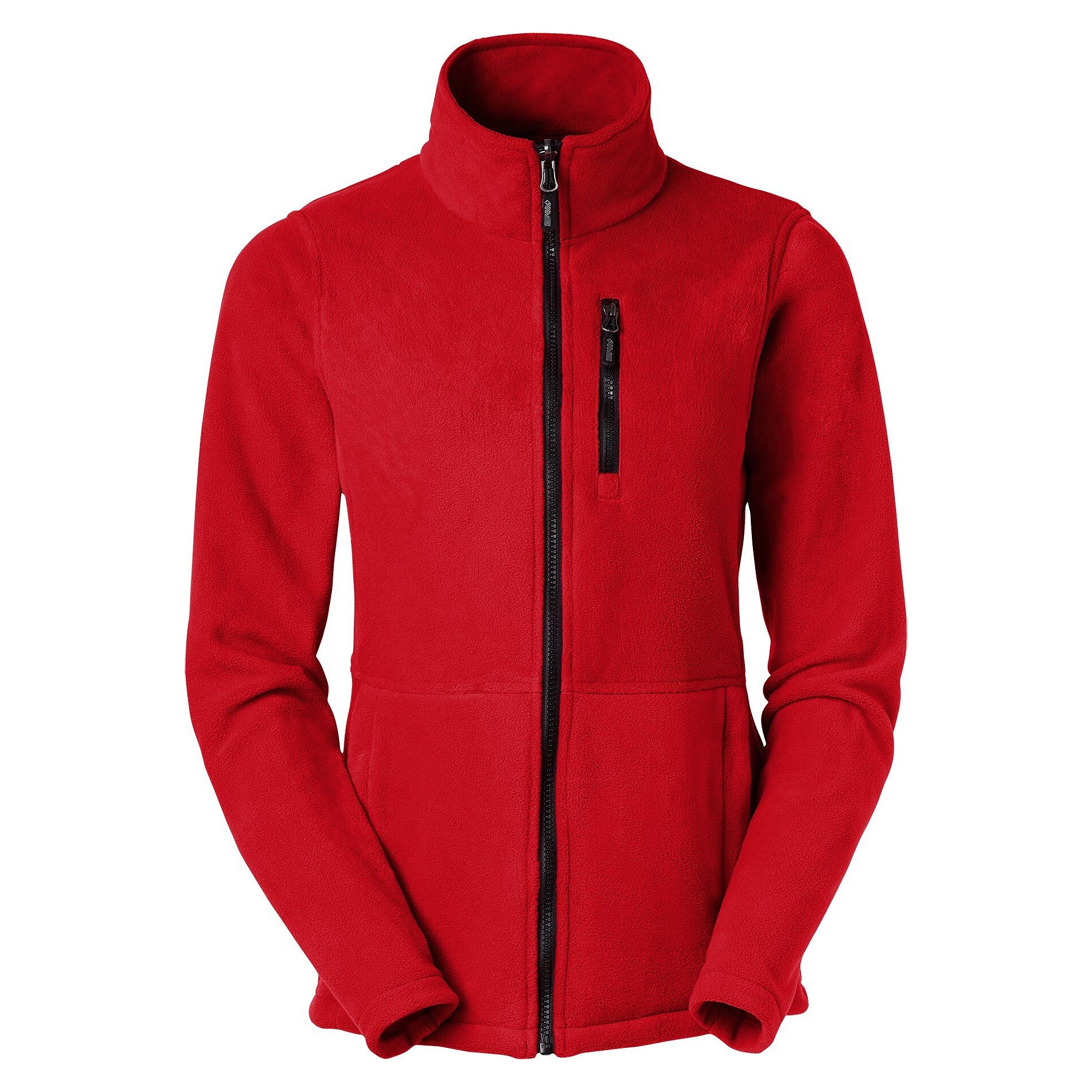 Veste polaire femme Alma avec poche poitrine et zips contrastés, rouge - South West 1000330607