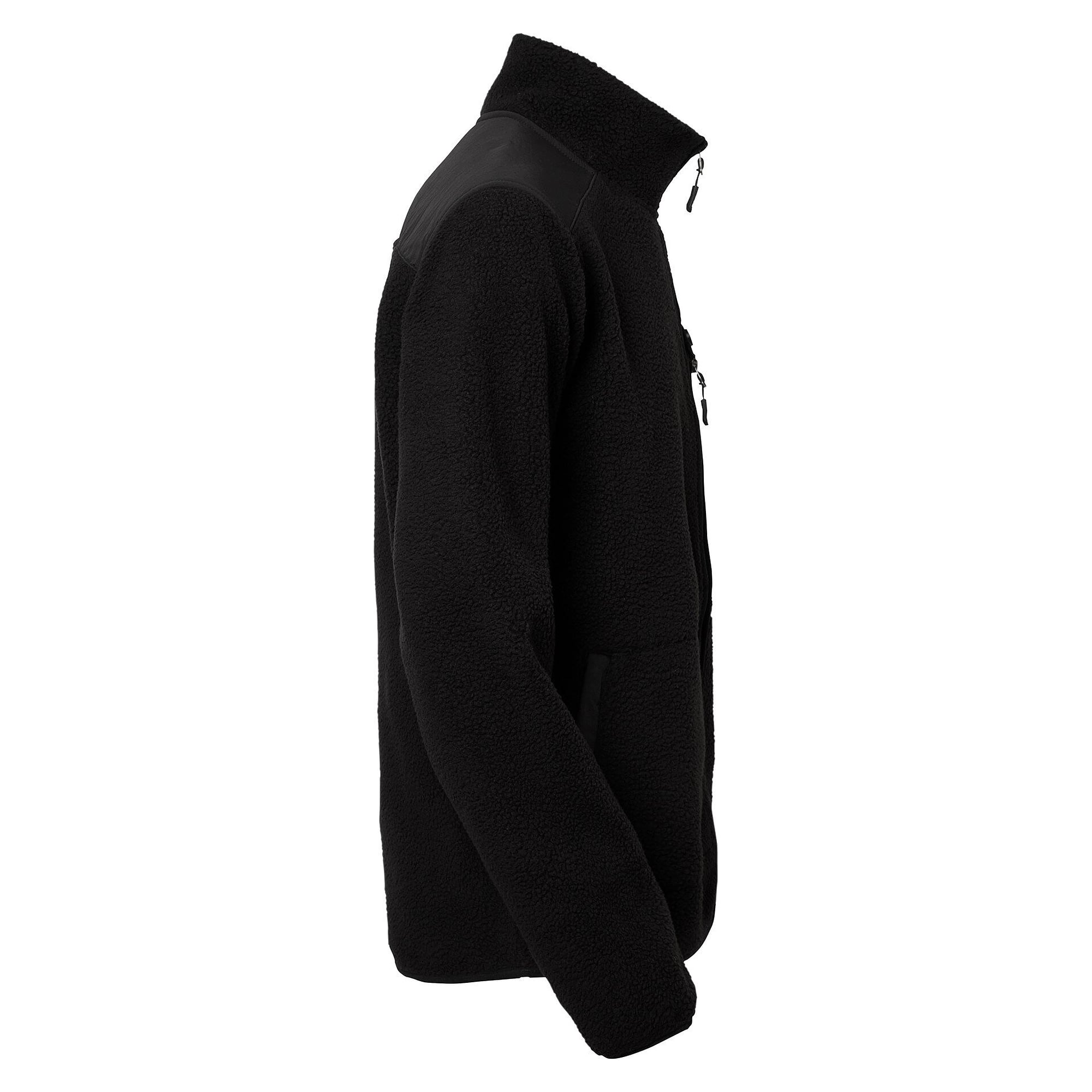 Veste polaire sherpa Paul homme en polyester recyclé, épaules renforcées, noir - South West 1000332001