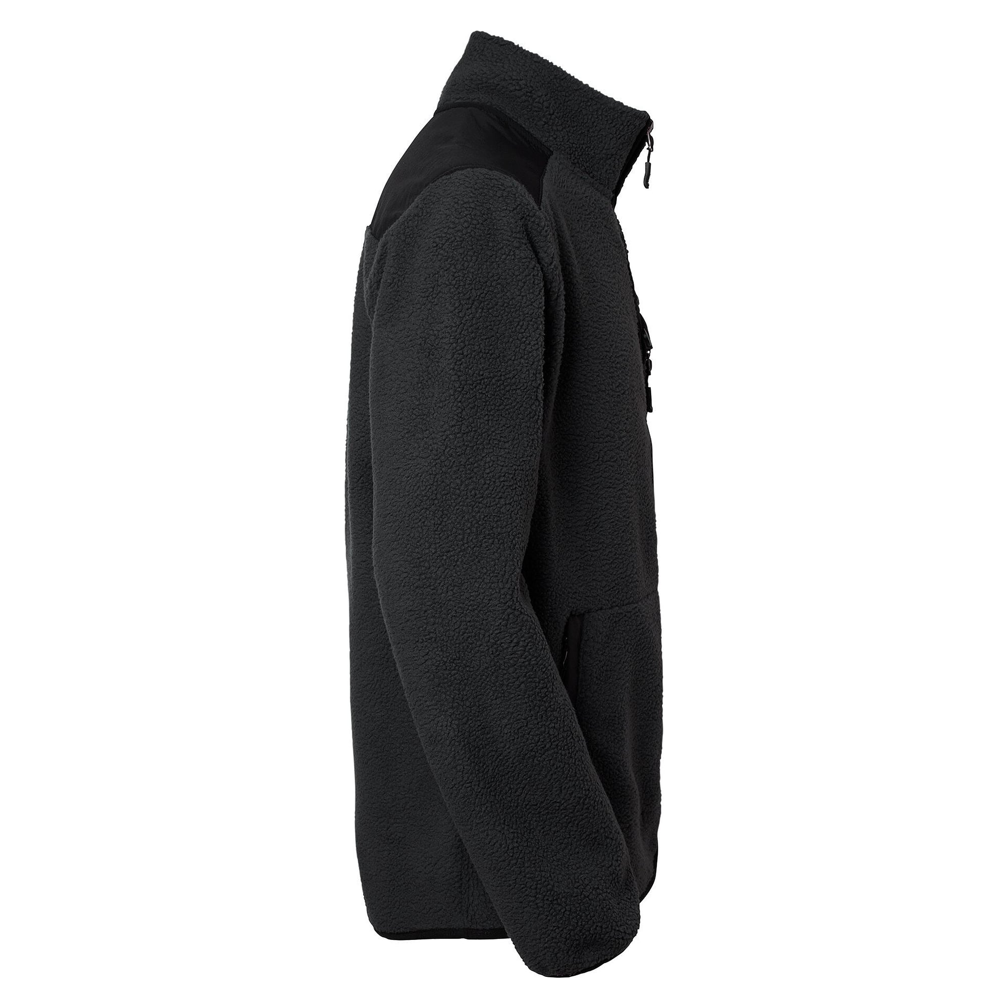 Veste polaire sherpa Paul homme en polyester recyclé, épaules renforcées, gris foncé - South West 1000332021