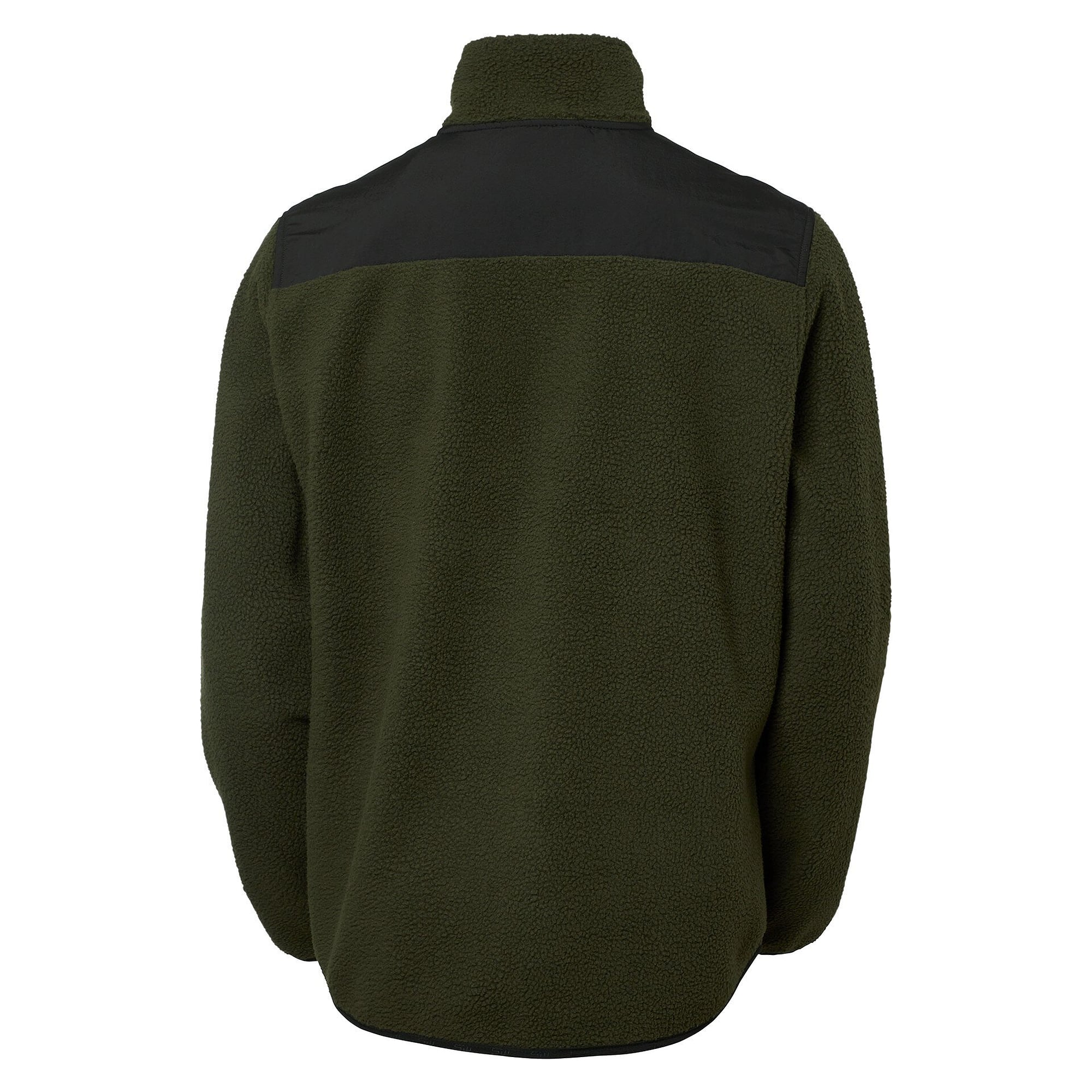 Veste polaire sherpa Paul homme en polyester recyclé, épaules renforcées, olive foncé - South West 1000332303