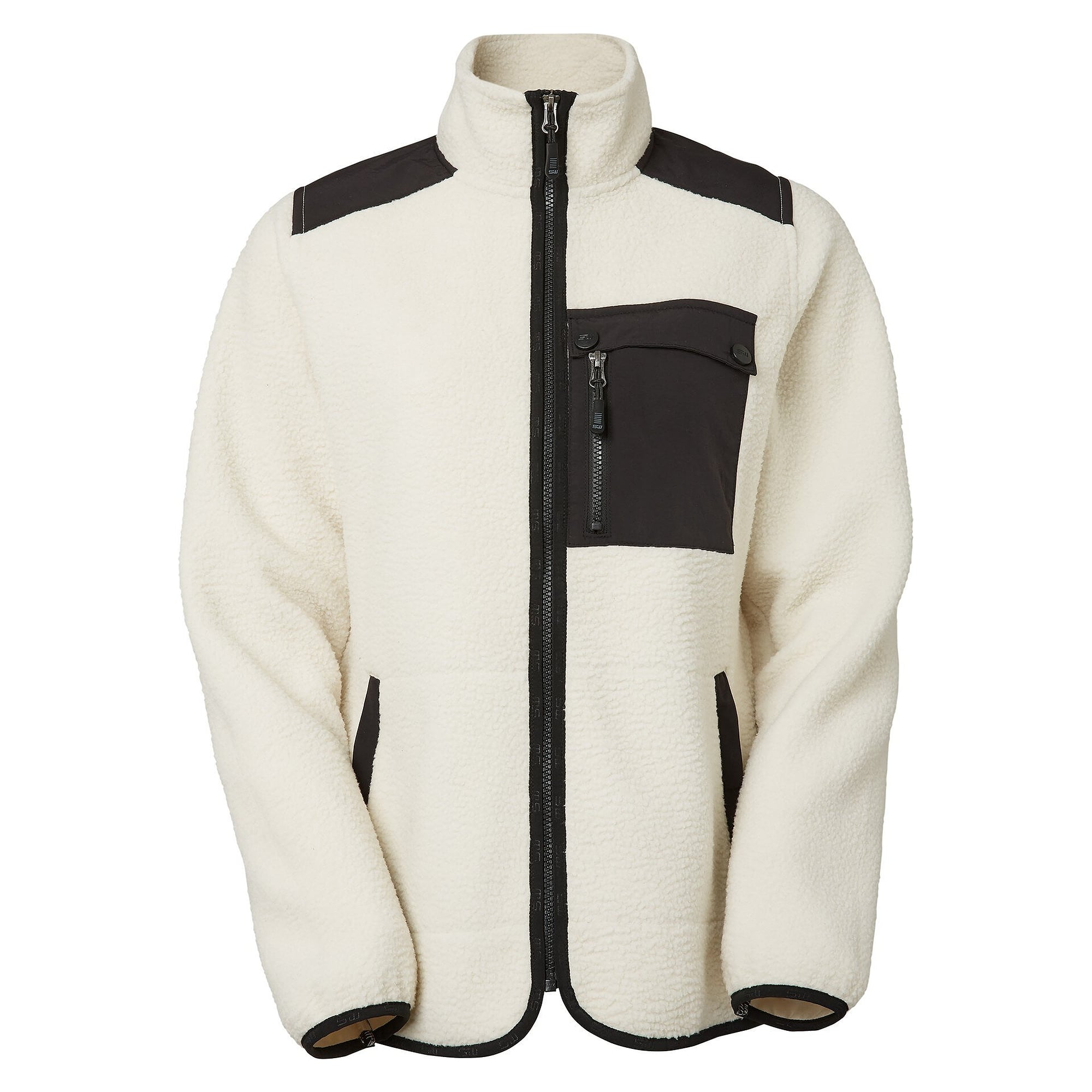 Veste polaire sherpa Polly pour femme en matière recyclée, blanc cassé - South West 1000333102