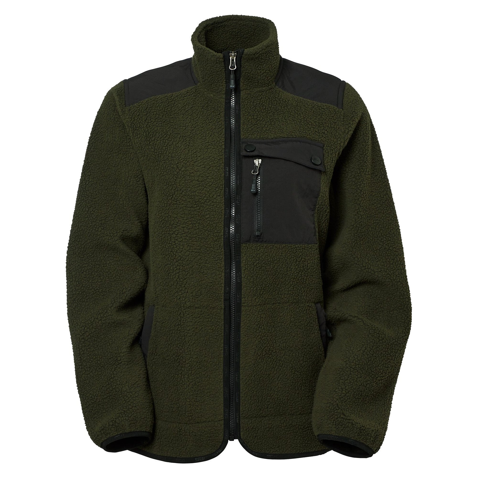 Veste polaire sherpa Polly pour femme en matière recyclée, olive foncé - South West 1000333303