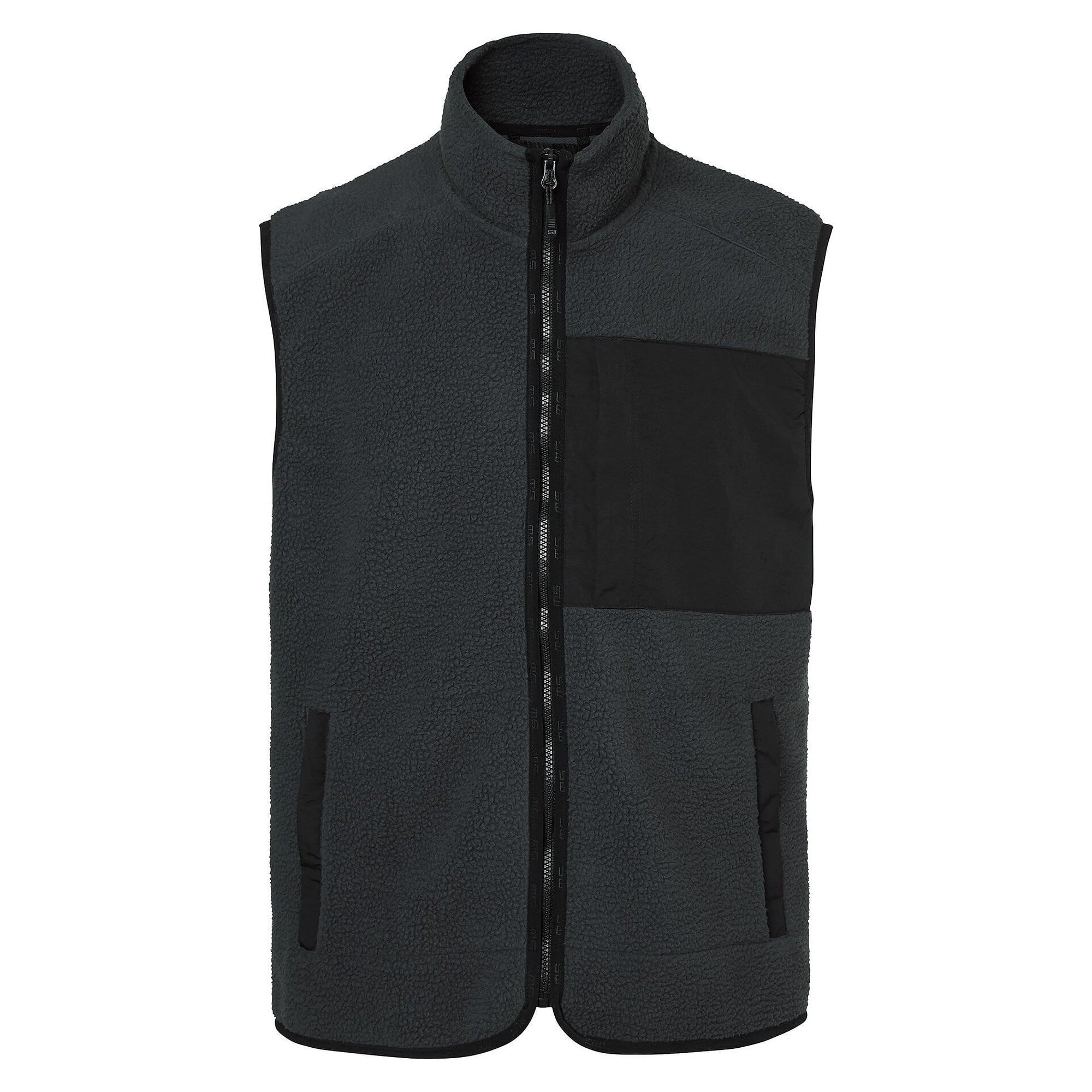 Gilet polaire homme Seth en polyester et nylon recyclés, gris foncé - South West 1000334021