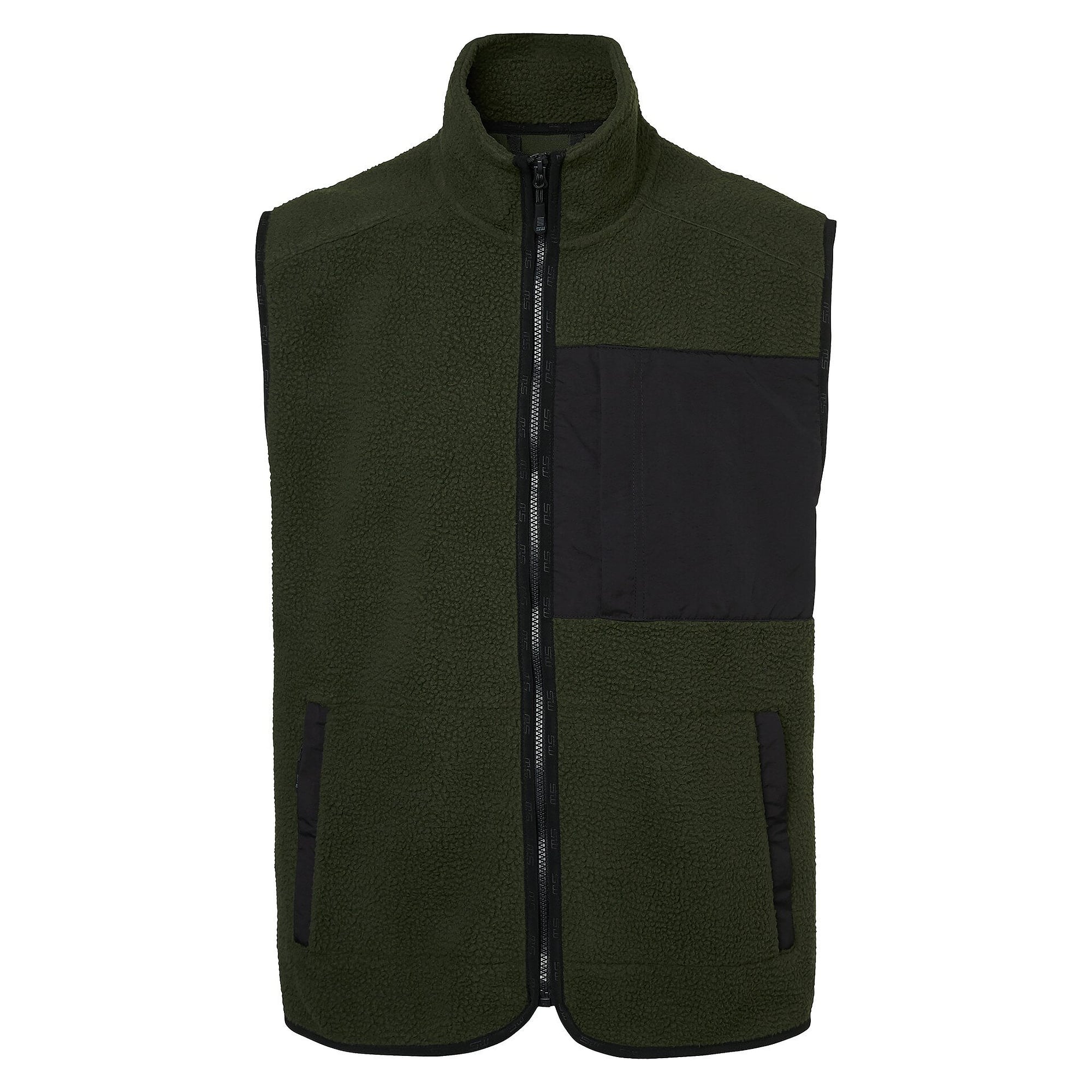 Gilet polaire homme Seth en polyester et nylon recyclés, olive foncé - South West 1000334303