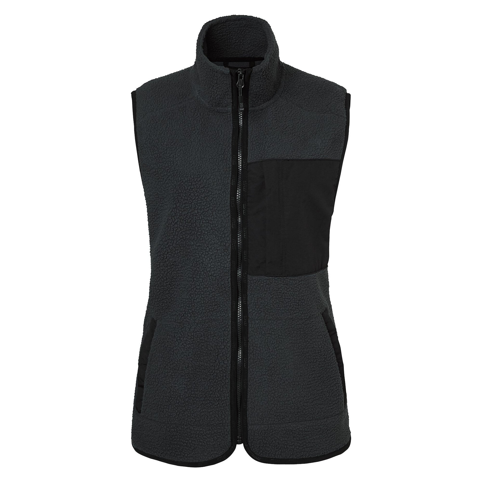 Gilet polaire femme Saga en polyester et nylon recyclés, gris foncé - South West 1000335021