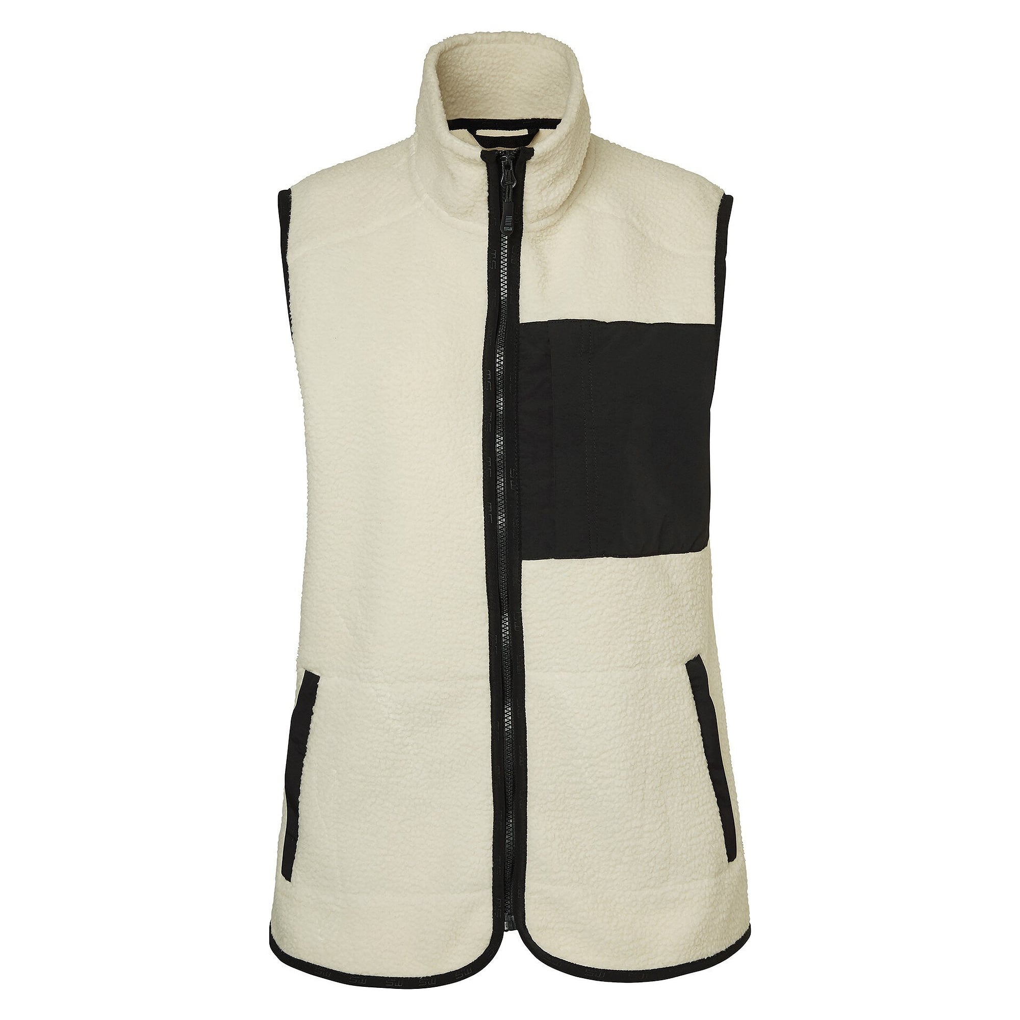 Gilet polaire femme Saga en polyester et nylon recyclés, blanc cassé - South West 1000335102