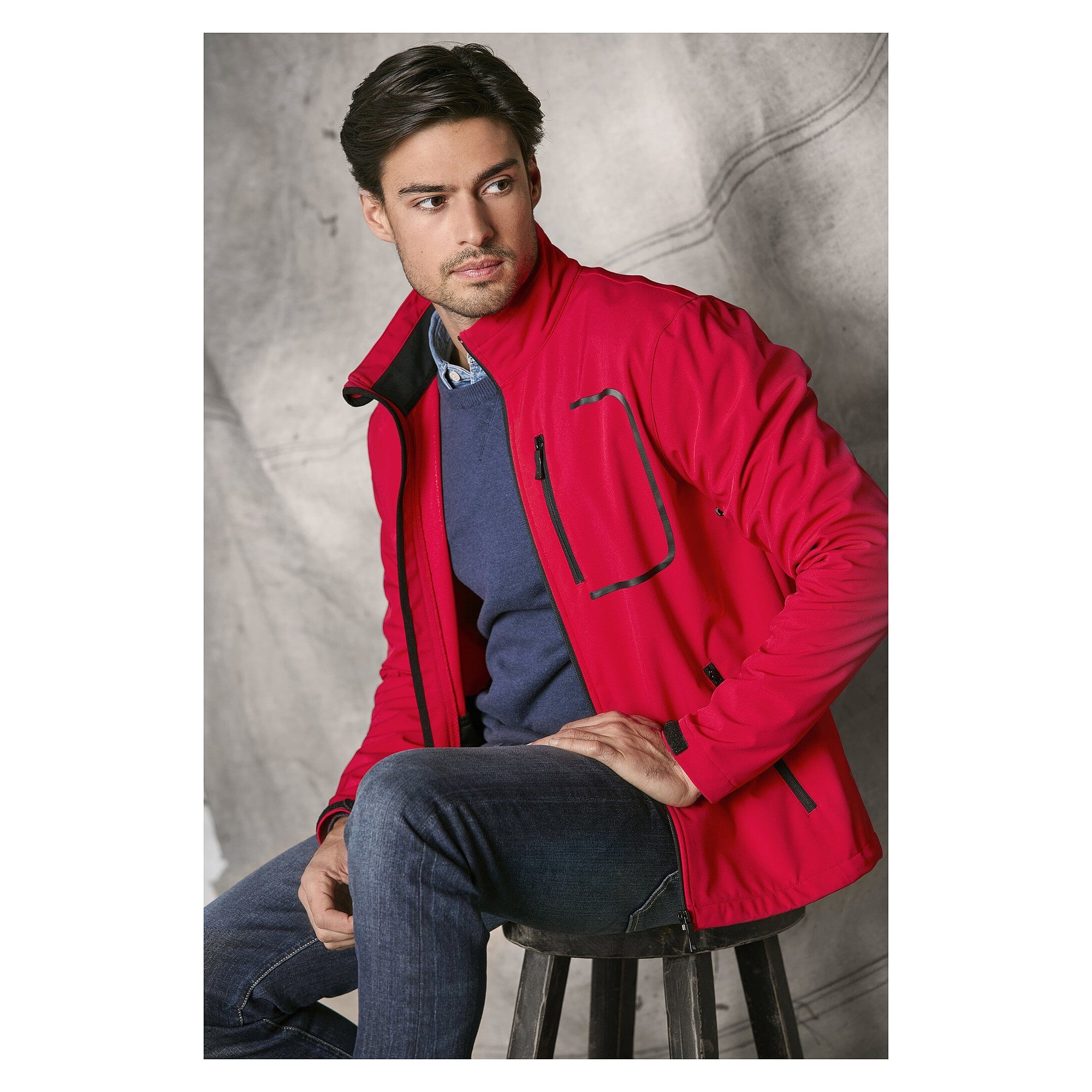 Herren-Softshelljacke Atlantic mit TPU-Membran, wasser- und windabweisend, schwarz - South West 1000353001